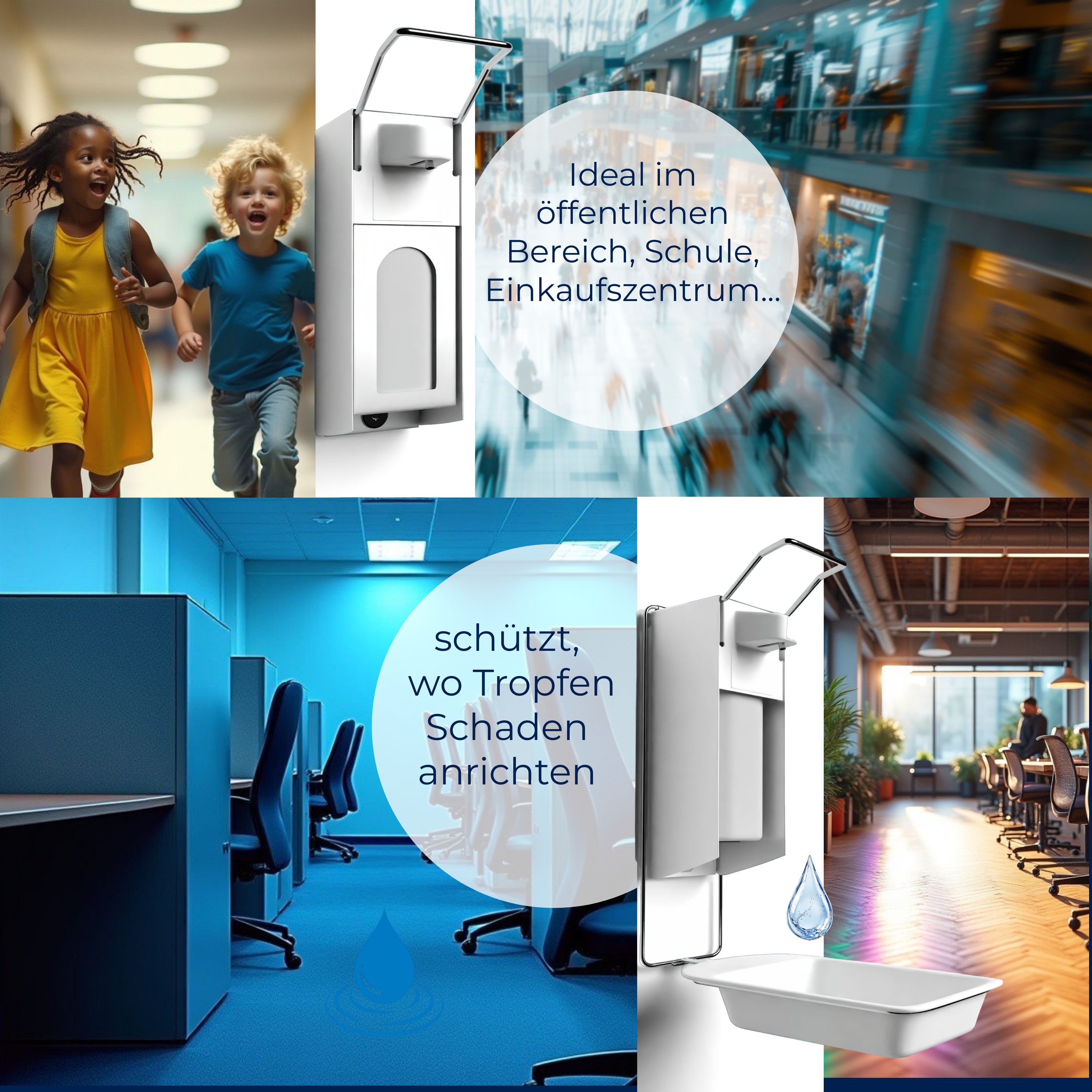 Horn Medical Desinfektionsmittel- / Seifen-Wandspender Komplettset