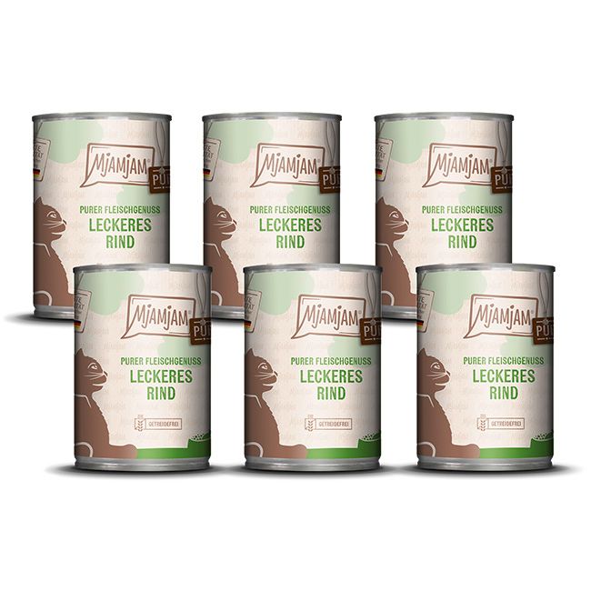 MjAMjAM - purer Fleischgenuss leckeres Rind pur 6x400 g Futter