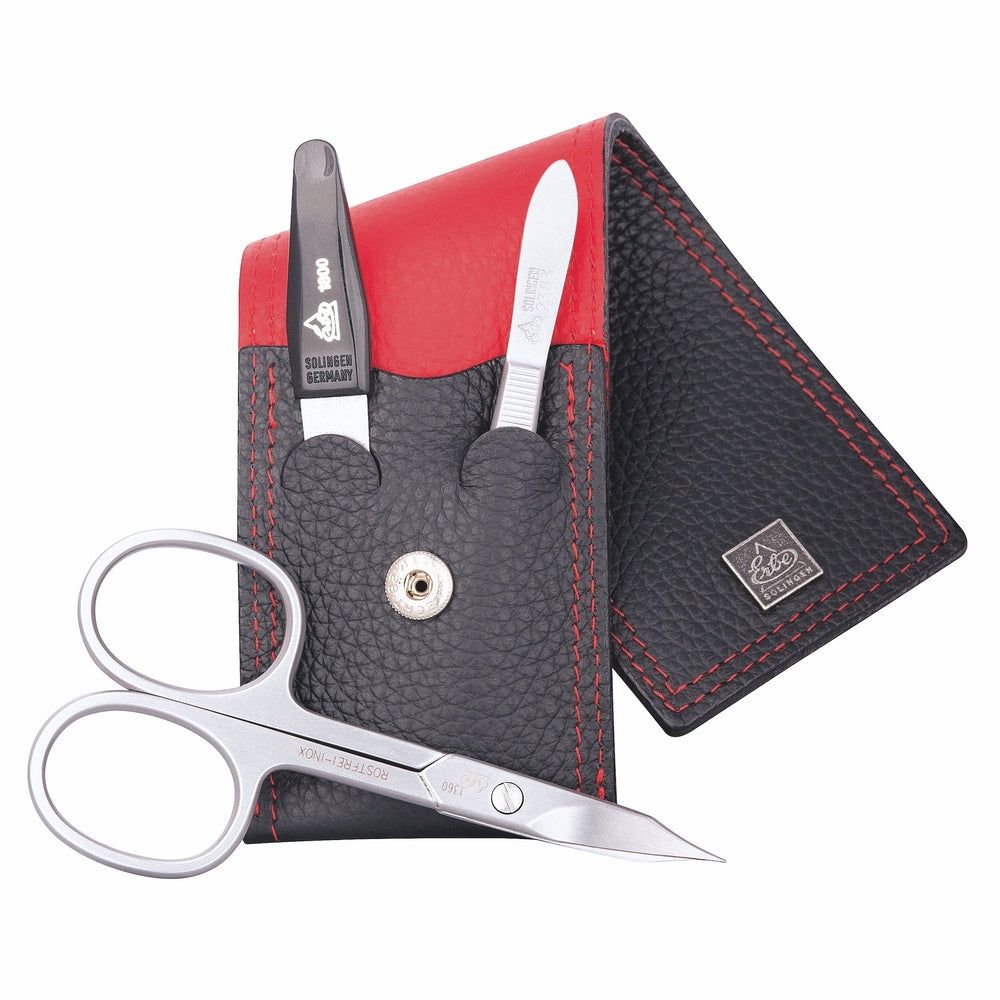 Erbe Solingen Maniküre Taschenetui inox Schwarz Rot Colorado 1 St
