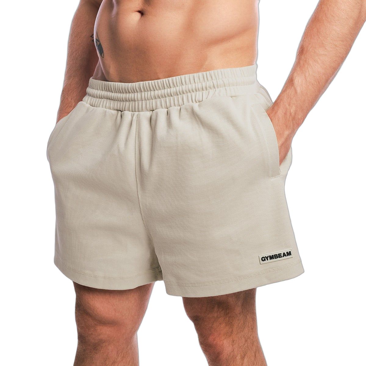 GymBeam Shorts Herren Oversized mit Kordelzug Aura Grey