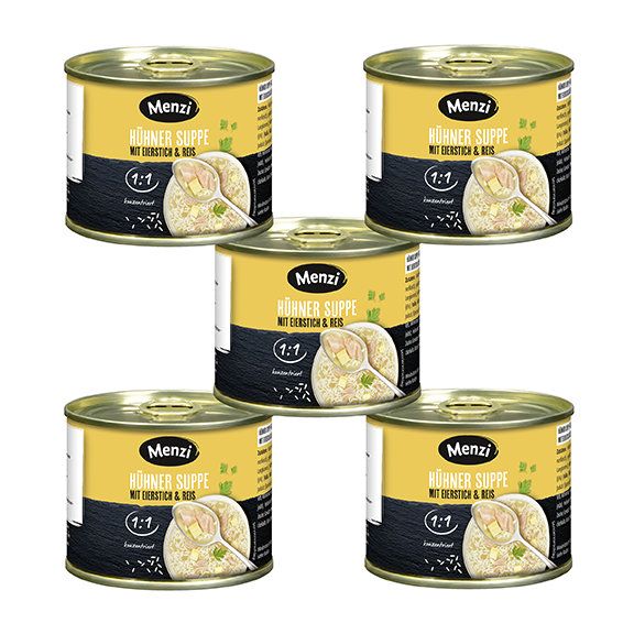 Menzi Hühnersuppe mit Eierstich und Reis 1:1