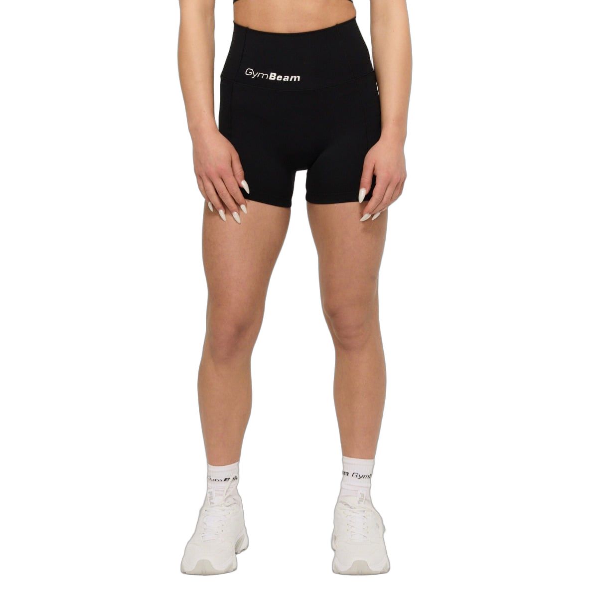 GymBeam Shorts Damen slim mit Gummizug ohne Taschen in Schwarz