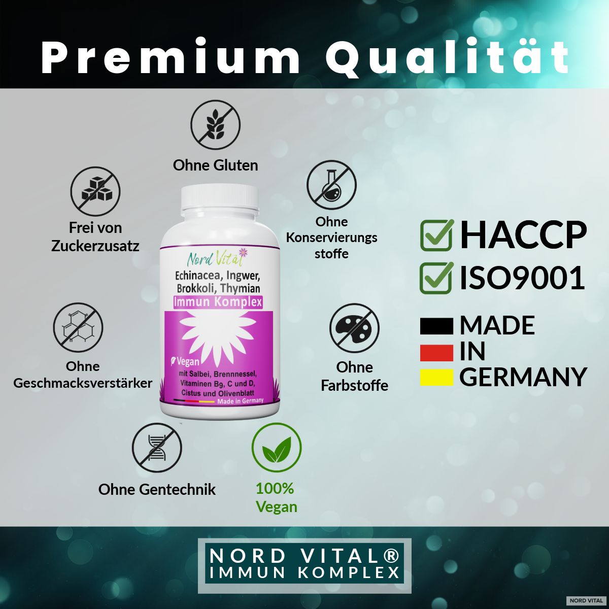 Nord Vital Immun-Komplex mit Echinacea, Brokkoli, Ingwer, Salbei uvm