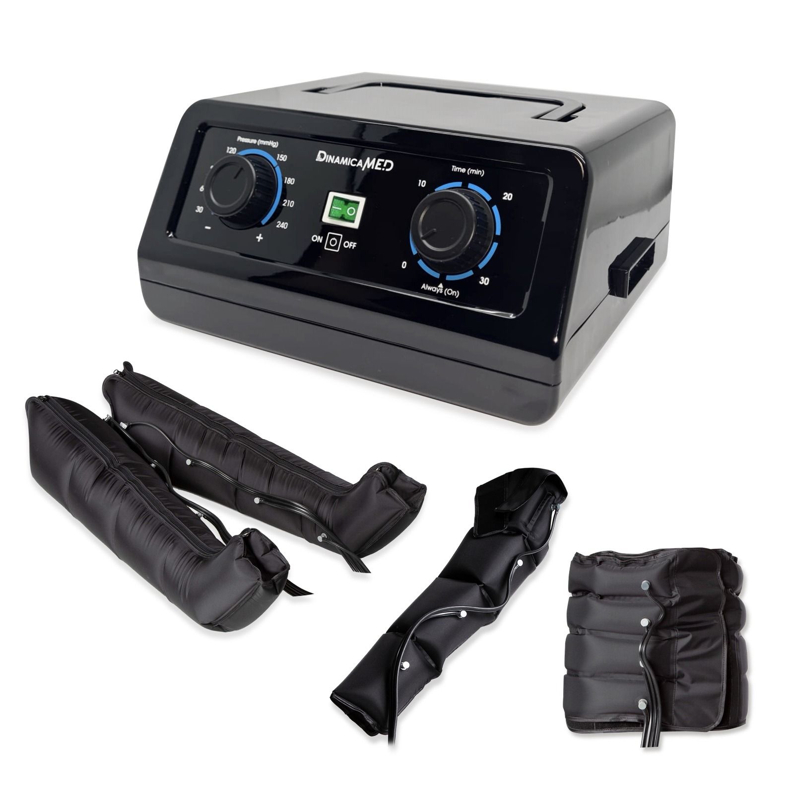 DinamicaMed® Pressoterapia Manuale PREMIUM Compact 4.0 con Gambali XL, Fascia Addome e Bracciale