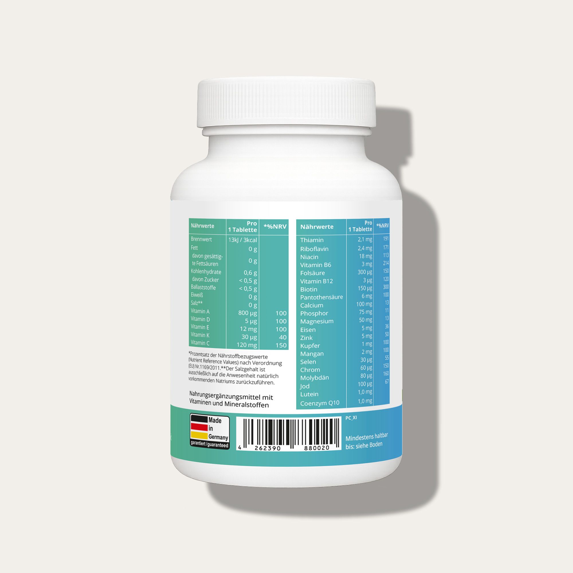 PURMEO 26 Vitamine + Mineralstoffe - mit Zink, Magnesium, Selen, Vit A+D+E+K+C & allen B-Vitaminen