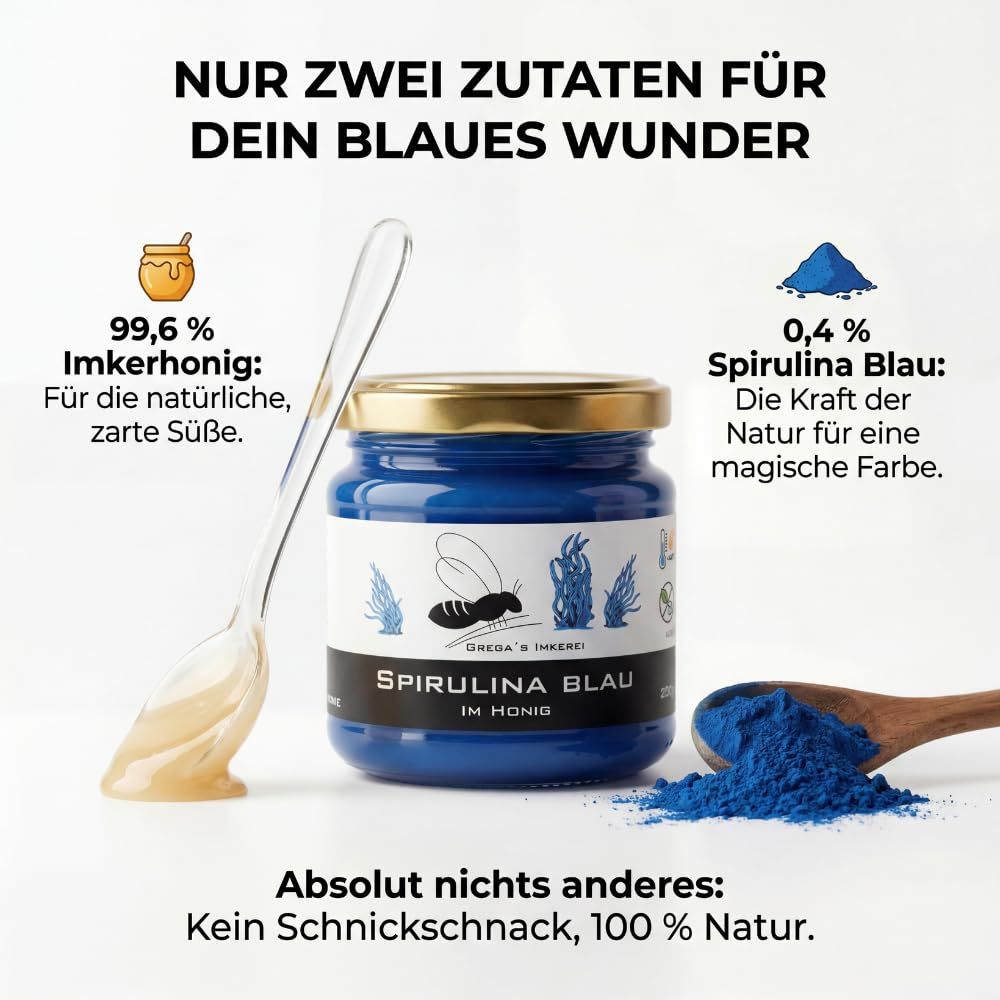 Grega´s Imkerei Spirulina Blau im Honig