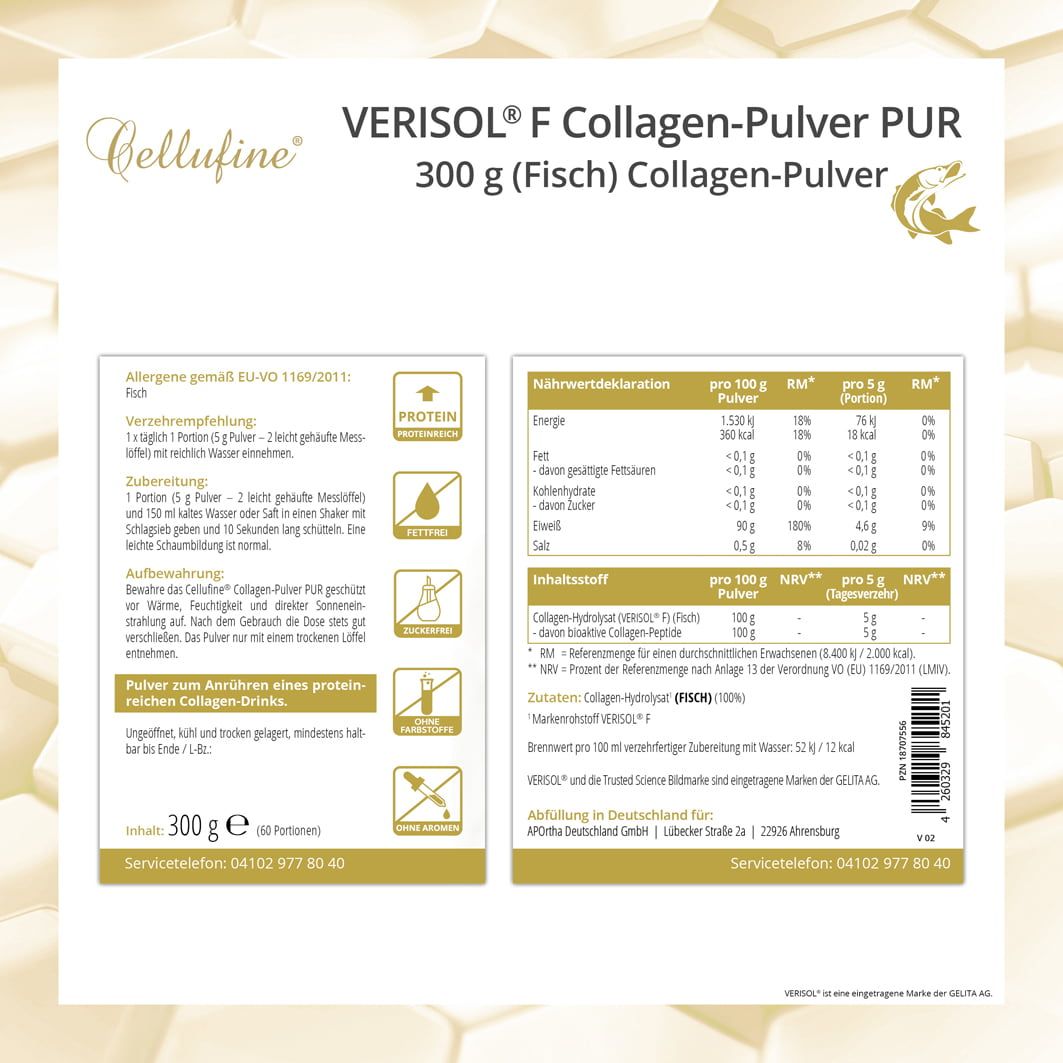 Cellufine® VERISOL® F (Fisch) Collagen-Peptide Collagen-Pulver PUR