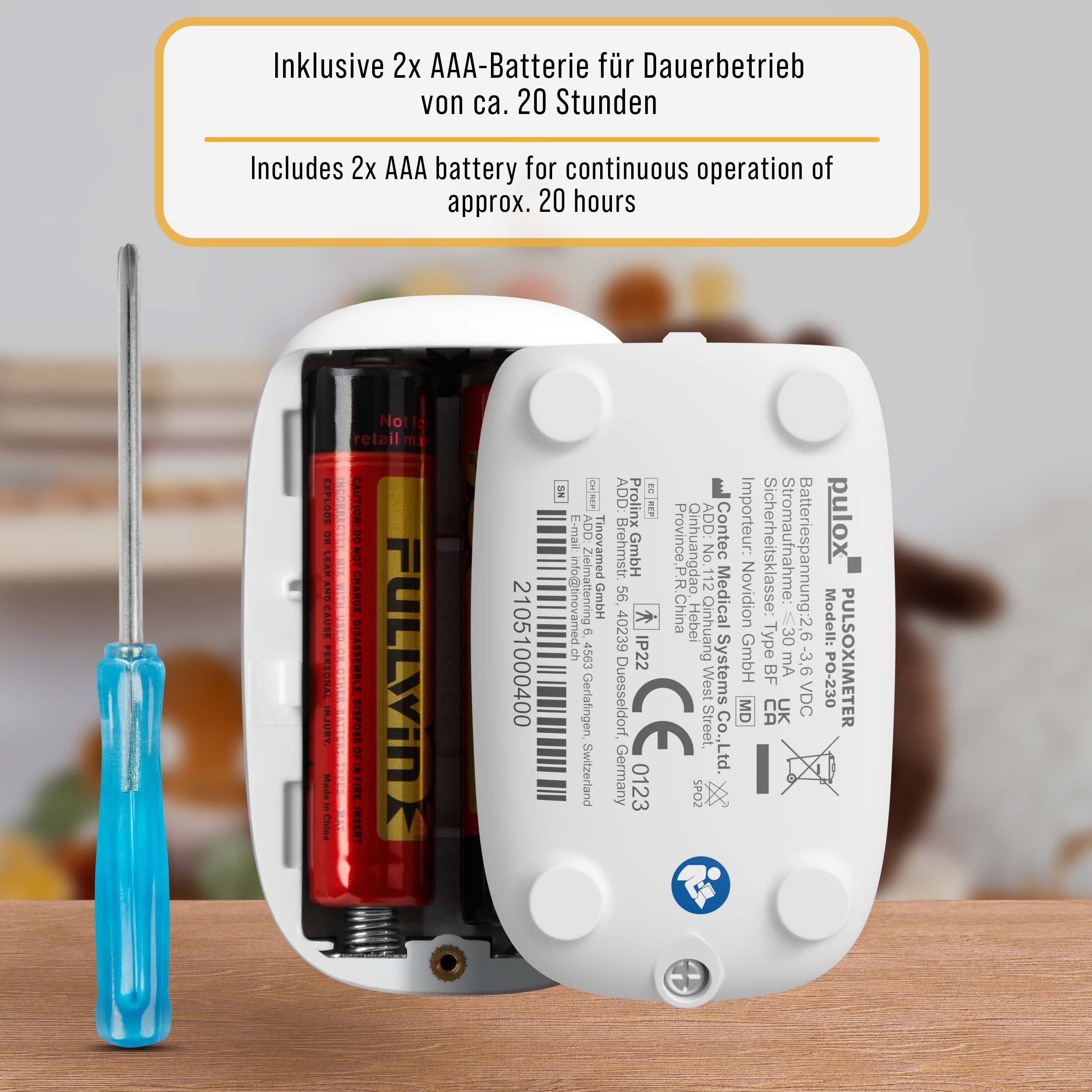 Pulox PO-230 - Finger-Pulsoximeter für Kinder - Gelb