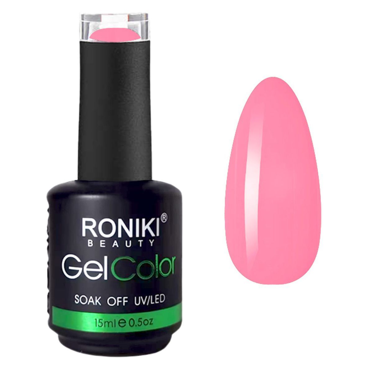 Flasche rosa Gel-Nagellack der Marke RONIKI, 15ml.
