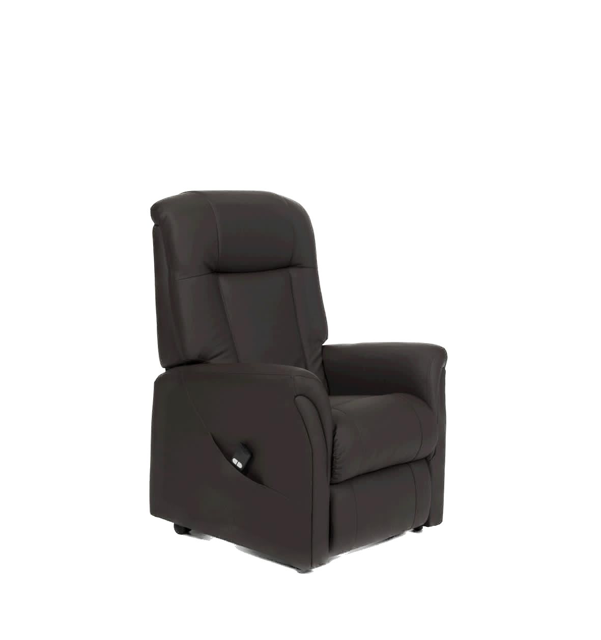 Brauner Relaxsessel. Skai-Leder. Aufstehhilfe.