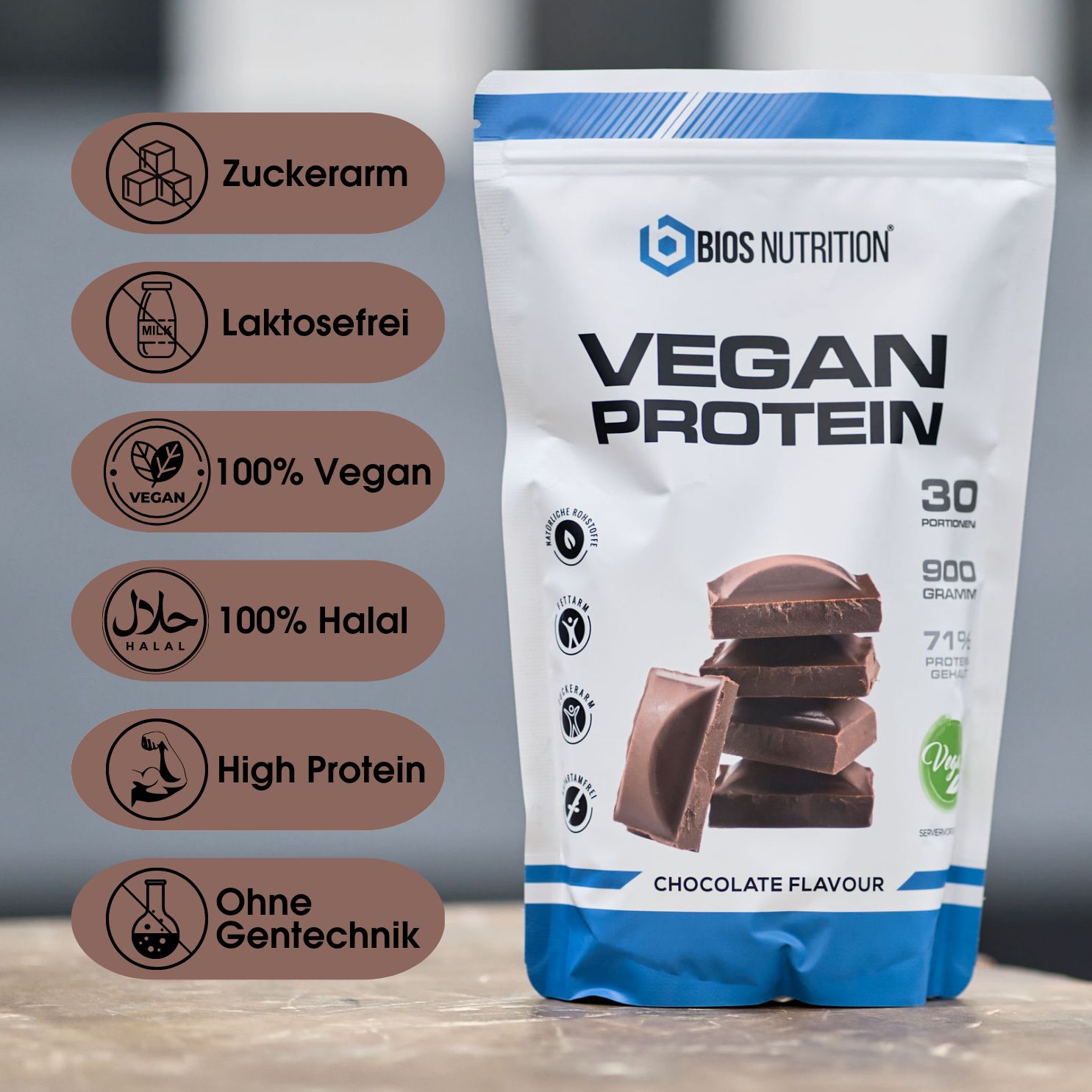 Bios Nutrition Vegan Protein pflanzliches Protein ohne Laktose & ohne Soja 900 g Shop Apotheke