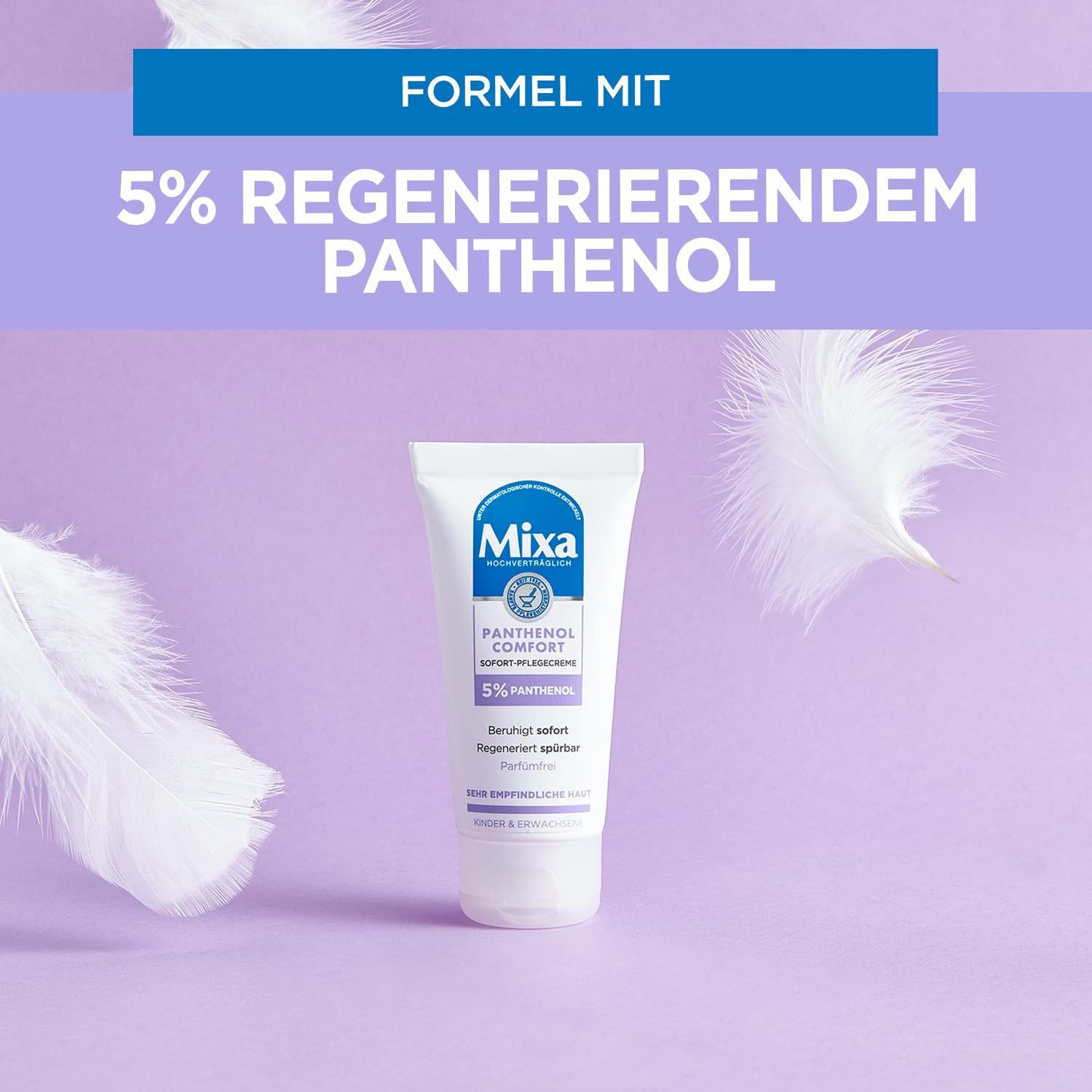 Mixa Soforthilfe-Creme für empfindliche und gereizte Haut, heilende Creme gegen Rötungen