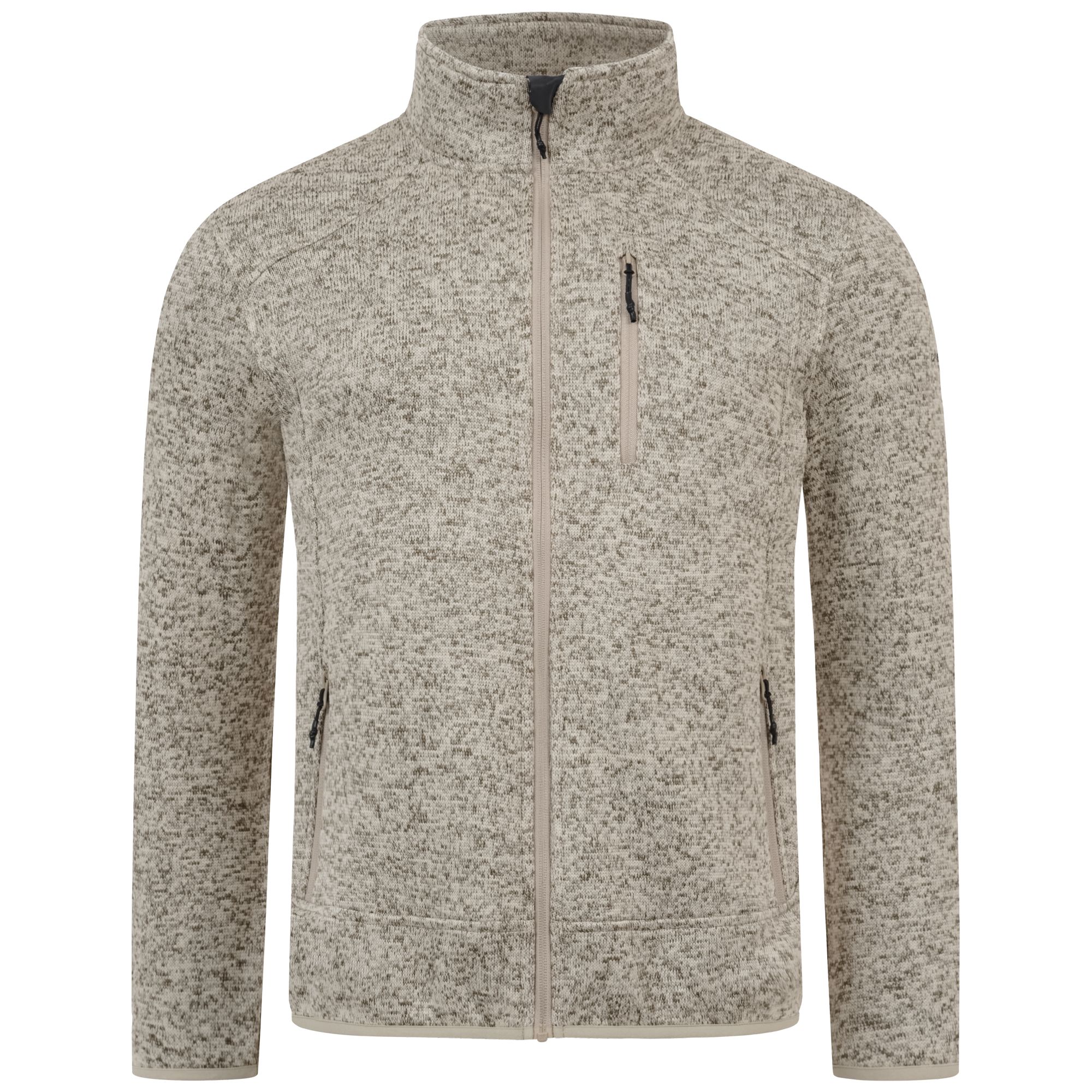 Fleecejacke Herren mit Knit Tech S Beige 1 St