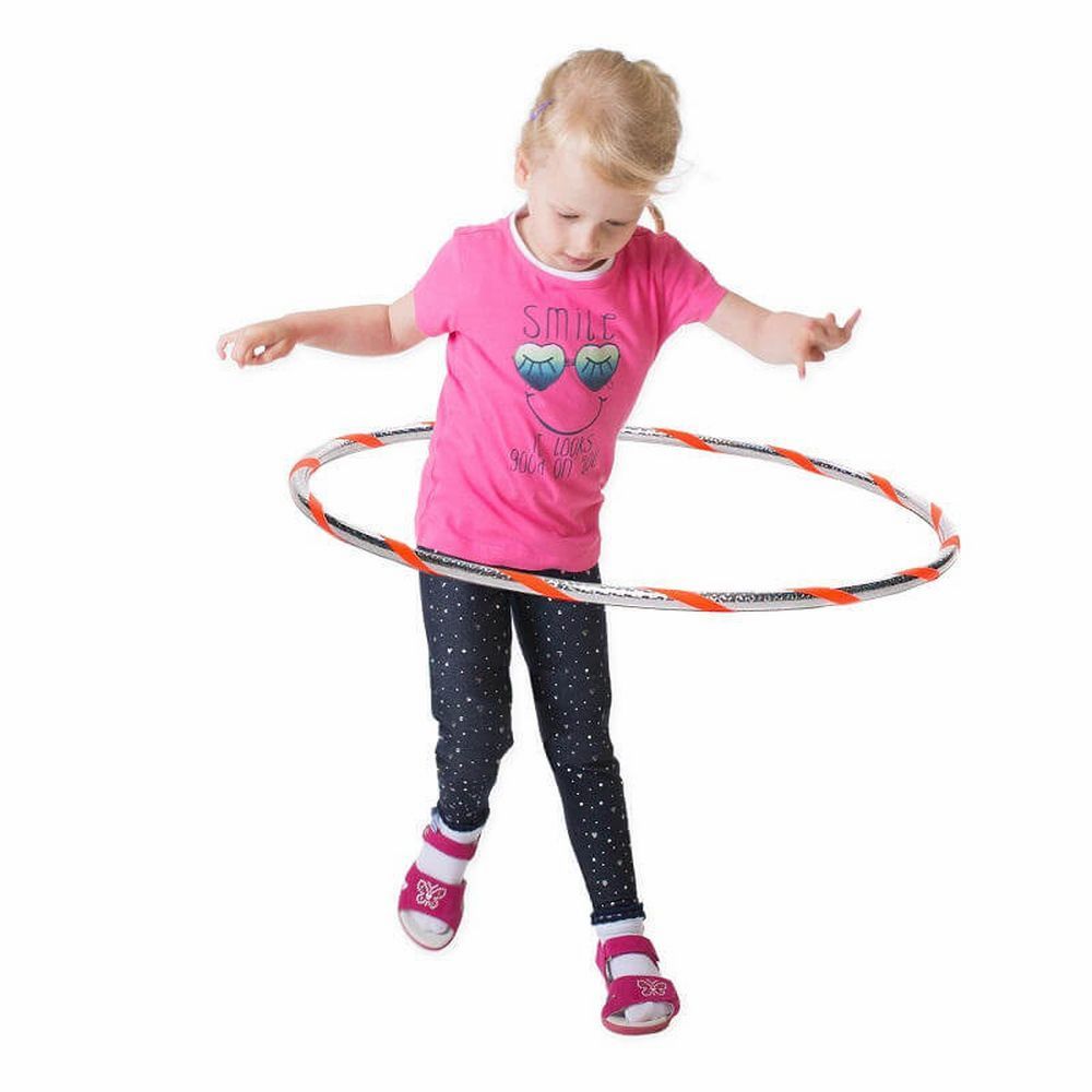 Hoopomania Funny Kinder-Hula-Hoop | Ø 60 cm Silber-Orange 1 St