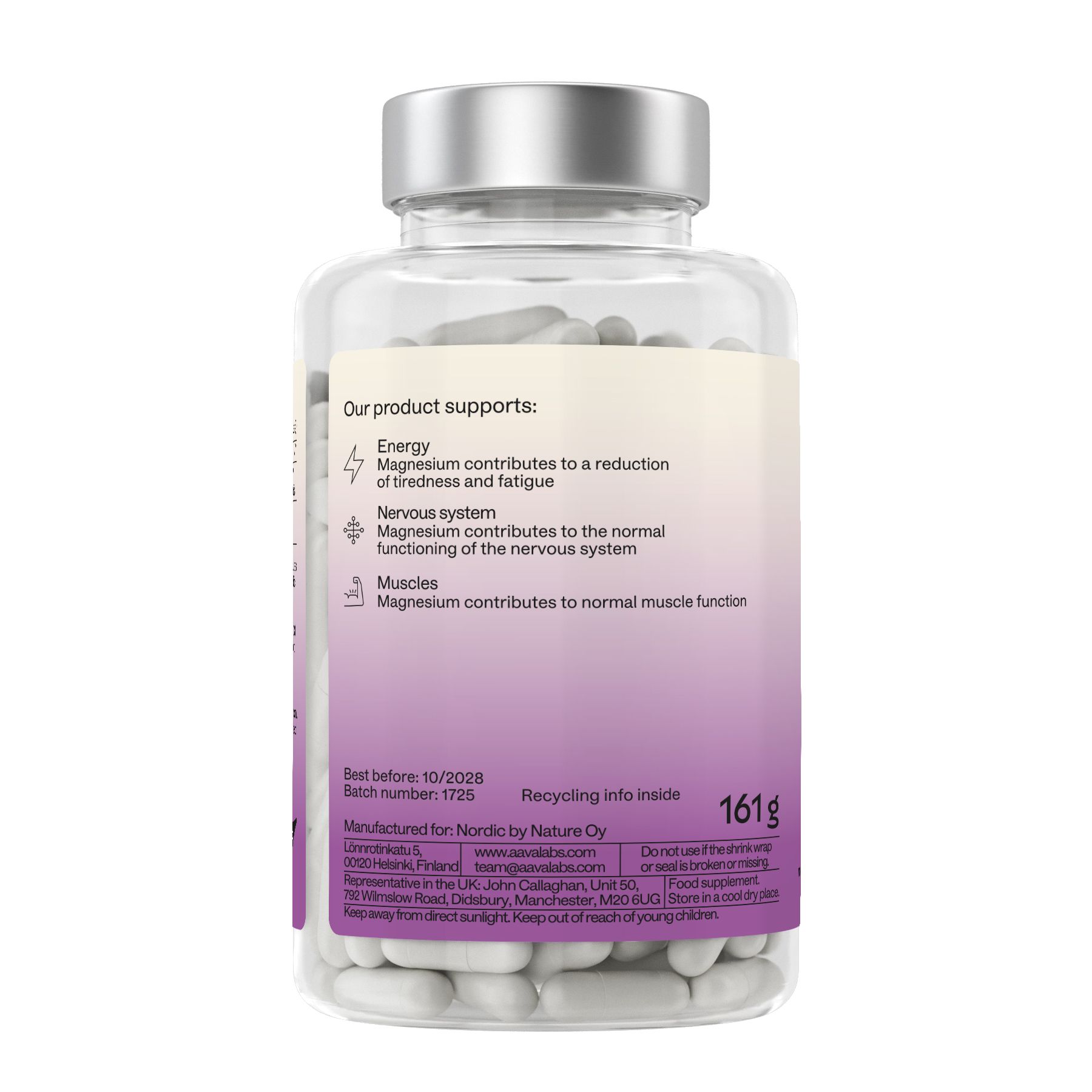 Aavalabs Magnesiumcitrat 2400 mg | Hohe bioverfügbarkeit, Vegan | 180 Kapseln