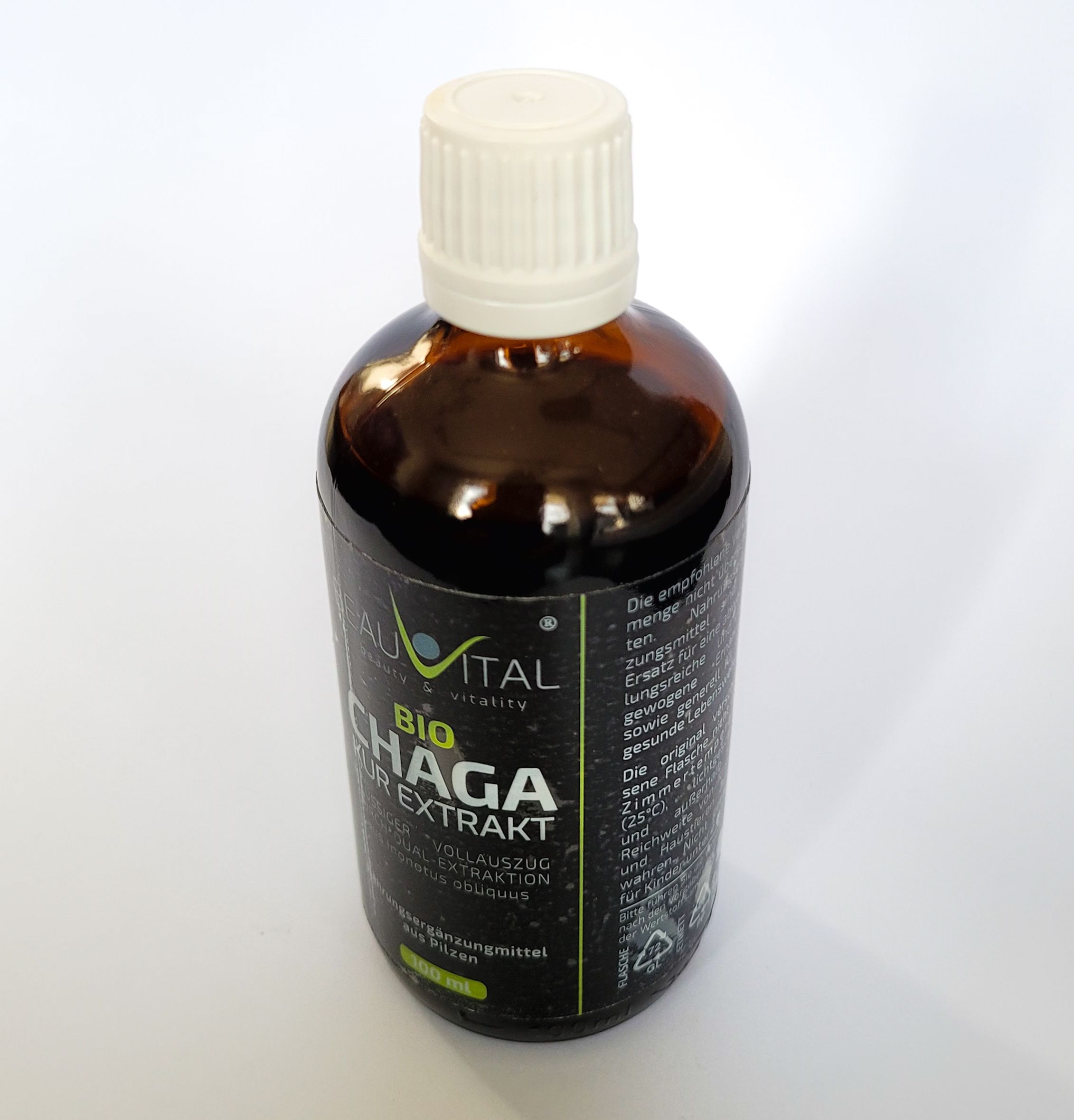 BEAUVITAL® Bio Chaga Kurextrakt | Flüssiger Vollauszug durch Dual-Extraktion