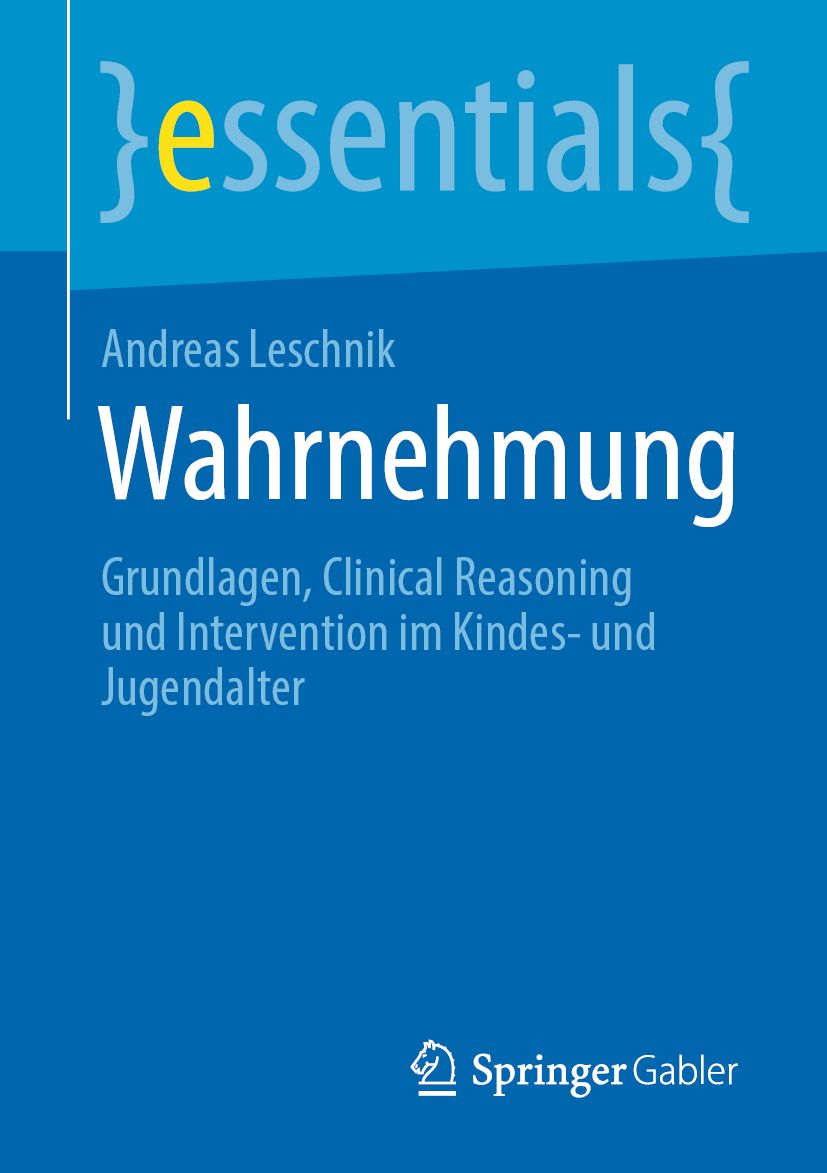 Buchcover mit dem Titel "Wahrnehmung". Autor: Andreas Leschnik. Verlag: Springer Gabler. Blaue Farbgebung mit weißer Schrift.