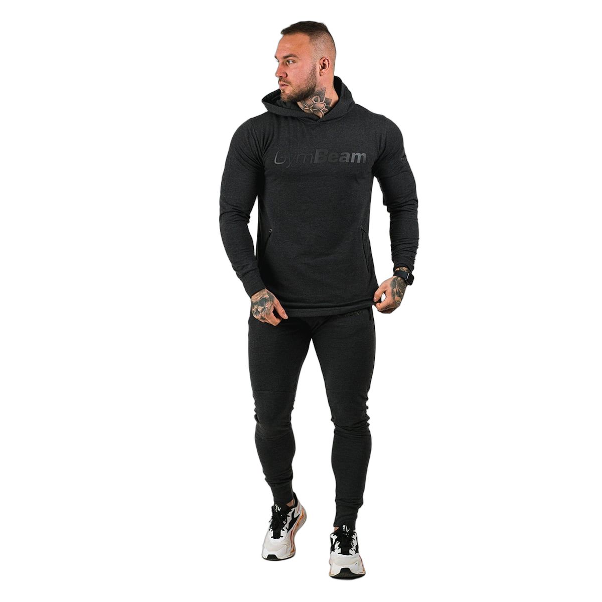 GymBeam Hoodie Herren Regular mit Kapuze und Taschen in Grau