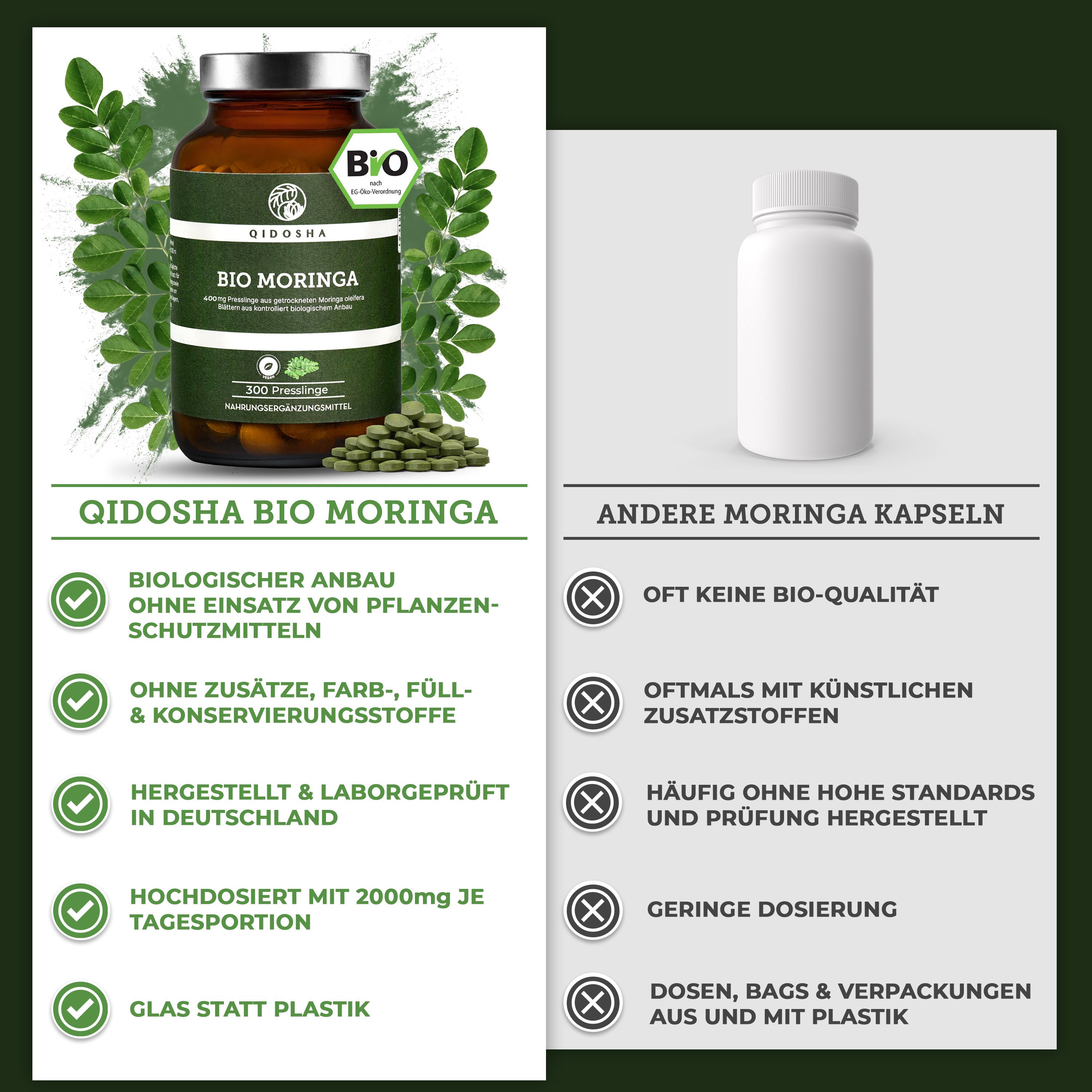 QIDOSHA Bio Moringa Presslinge
