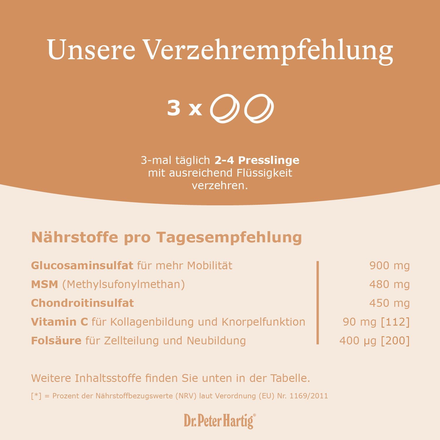 Text: "Natürliche Reinheit in geprüfter Qualität". Aufzählung: laktose-, gluten- & hefefrei, ohne Gentechnik, künstliche Aromen, Farbstoffe, Zucker, Konservierungsstoffe.