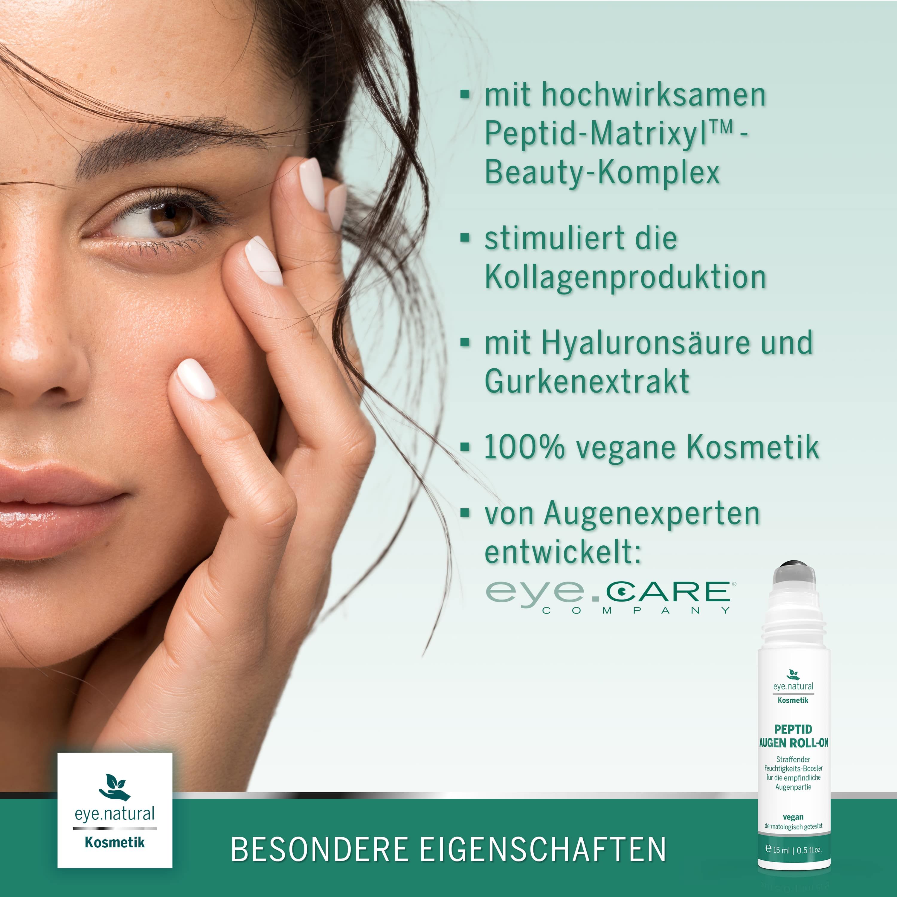 eye.natural // Peptid Augen Roll-On gegen Falten, Augenringe und Tränensäcke