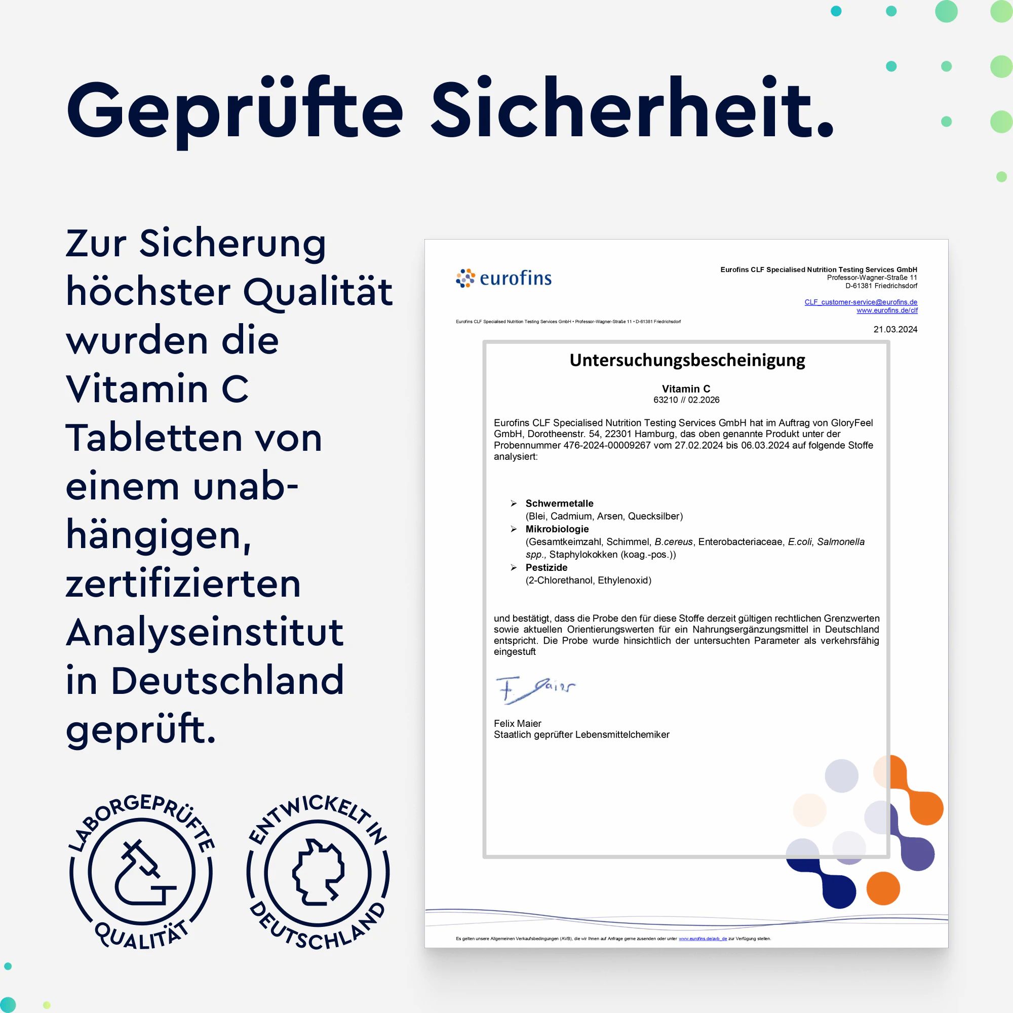 gloryfeel® Vitamin C 1.000mg - Immun-Support* hochdosiert - 200 vegane Tabletten (7 Monate)