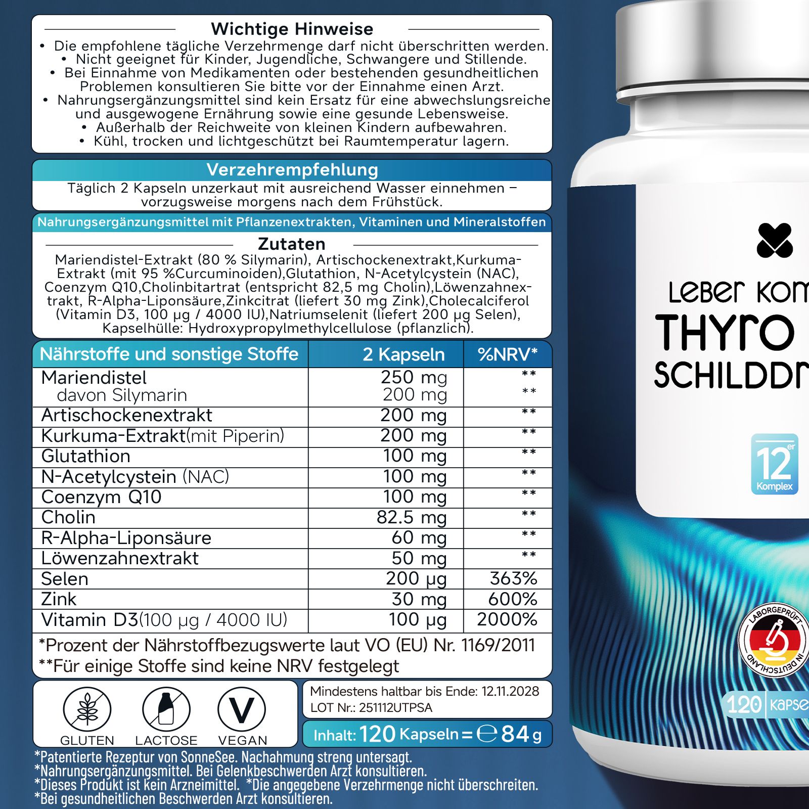 SonneSee Thyro Pro umwandler schilddrüse Komplex  120 Kapseln