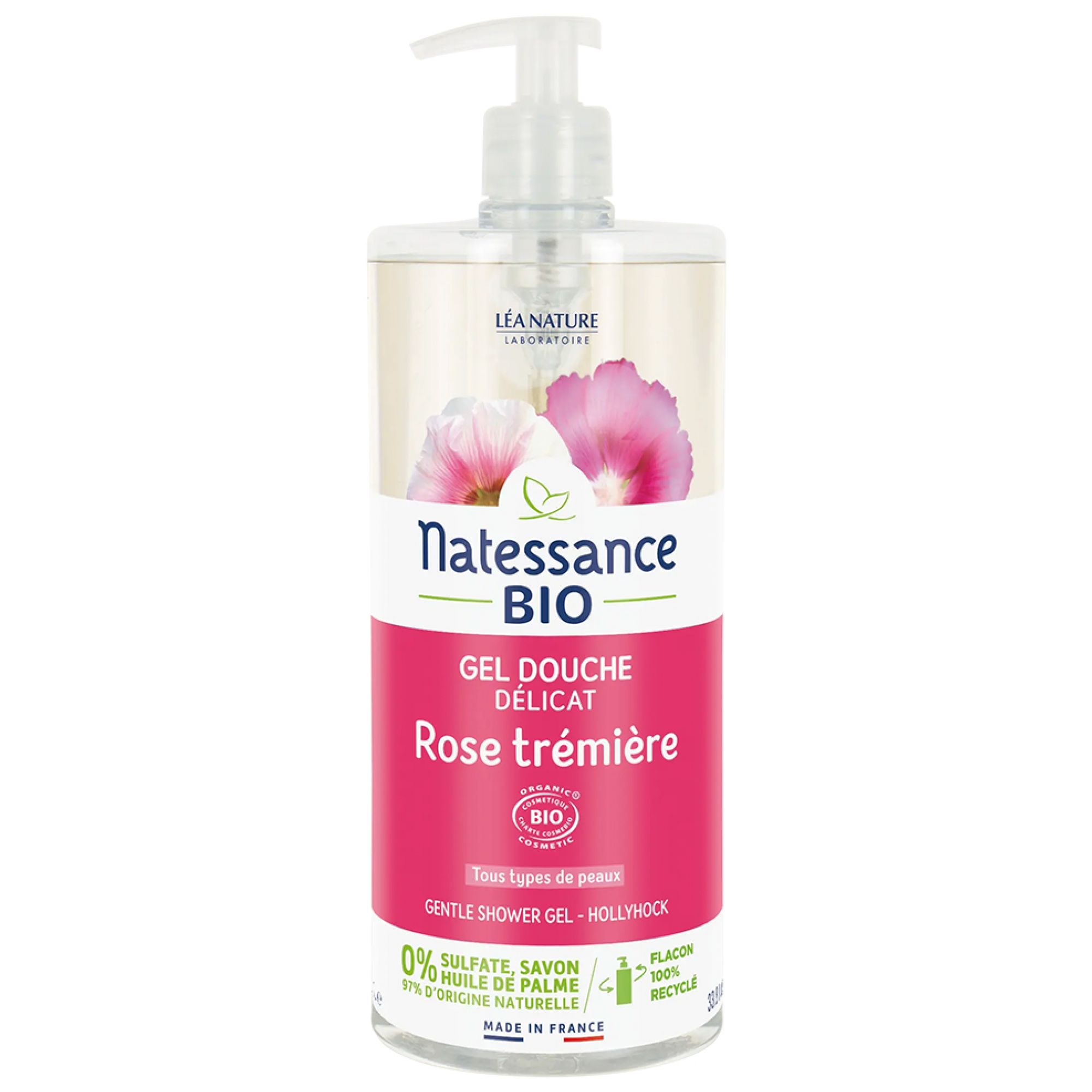 Natessance Zartes Duschgel Rose Hollyhock 24x9x9 cm