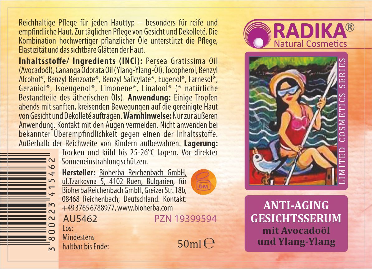 Bioherba Anti- Aging Gesichtsserum mit Avocadoöl & Ylang-Ylang