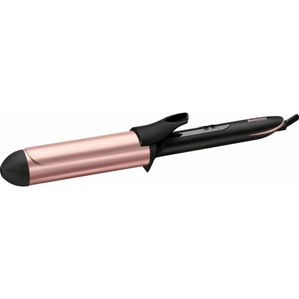 Lockenstab mit roségoldfarbenem Zylinder und schwarzem Griff. Marke BaByliss sichtbar.