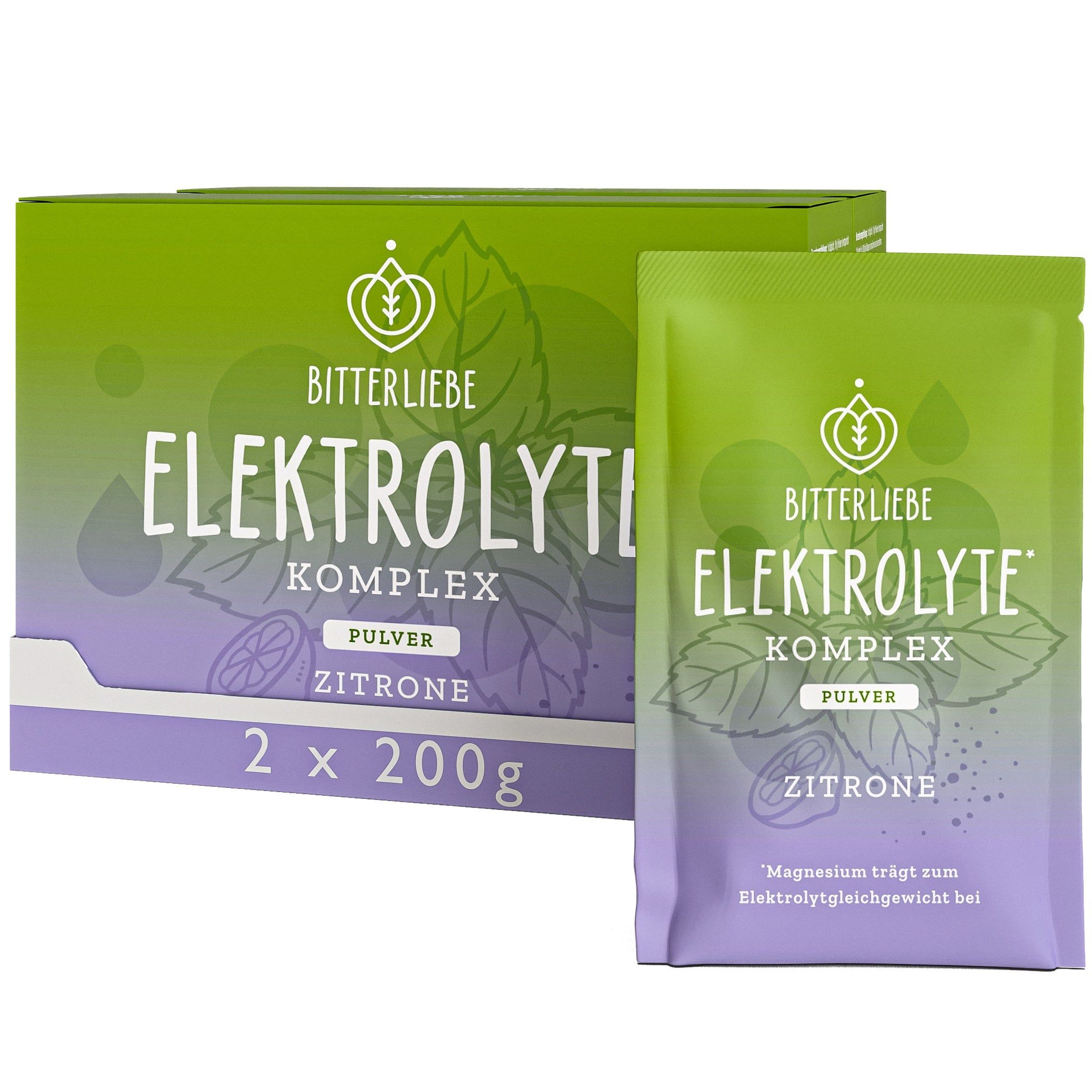 BitterLiebe Elektrolyte* Komplex Zitrone - Elektrolyt Pulver mit Magnesium & Kalium 400 g