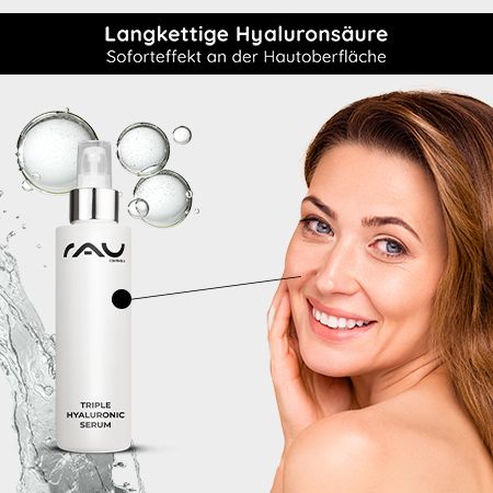 RAU Cosmetics Triple Hyaluronic Serum - Hochdosiertes Hyaluron mit 3 starken Hyaluronsäuren