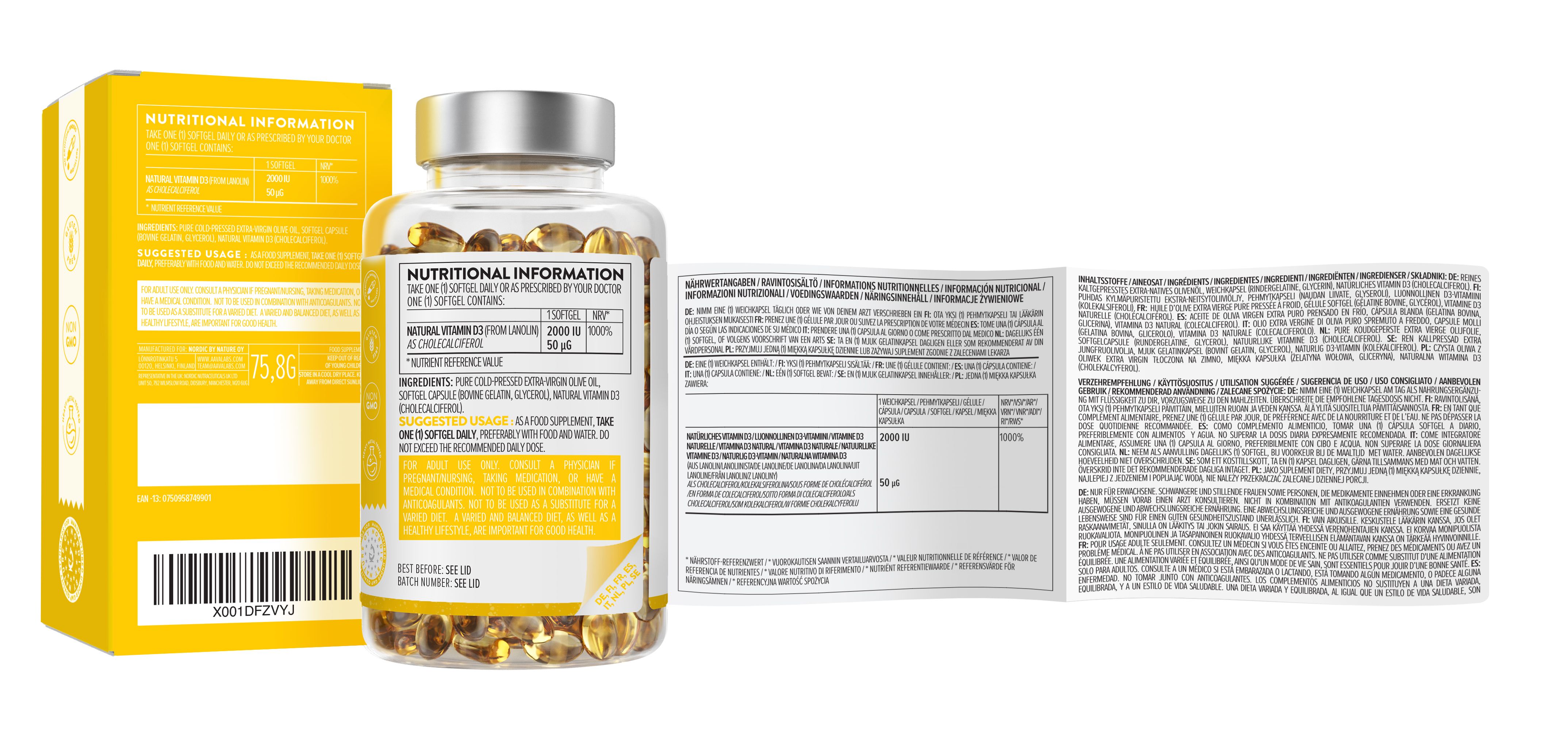 Aavalabs Vitamin D3 - 2000IU