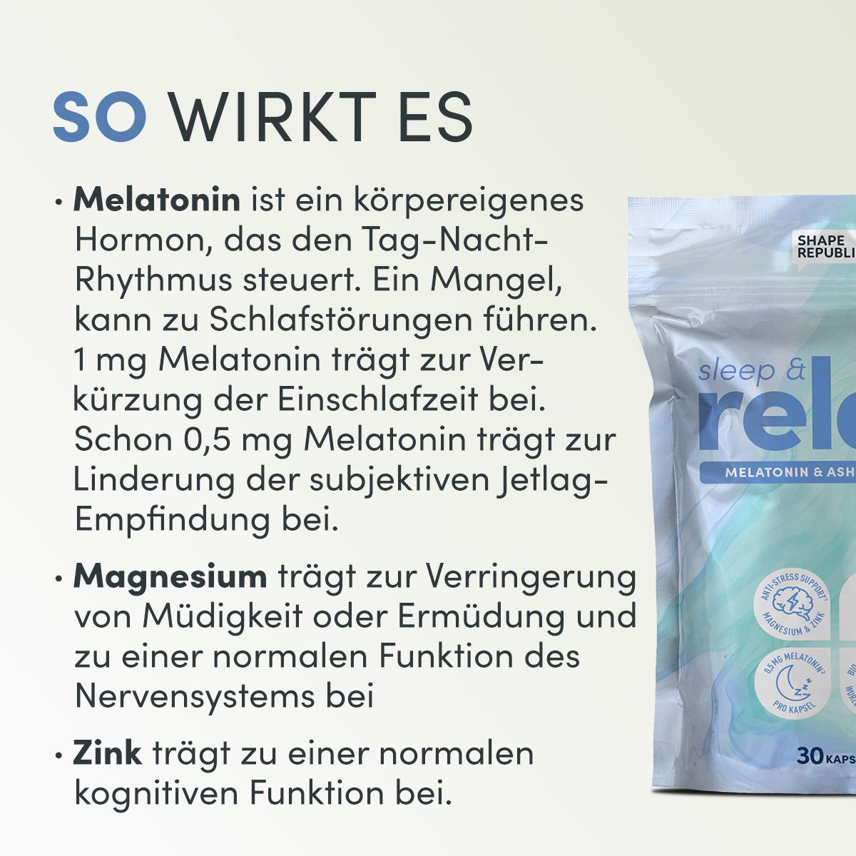 Relax Komplex | Ashwagandha & Melatonin Shape Republic 30 St Kapseln