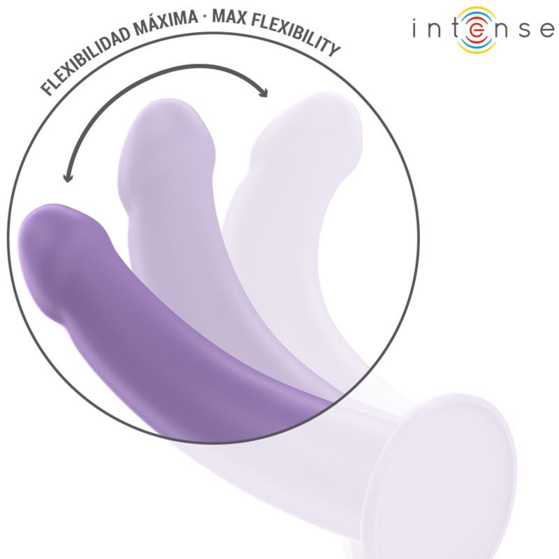 Lila Vibrator mit Flexibilitätsanzeige. Text: Maximale Flexibilität.