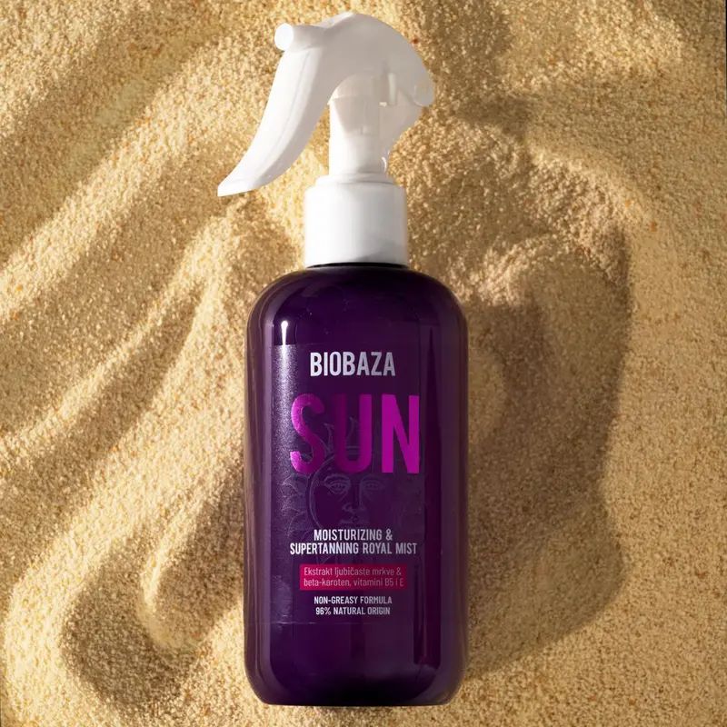 BIOBAZA Royal Mist Feuchtigkeitsspray – Hydratisierendes Bräunungsspray für Haut & Haare