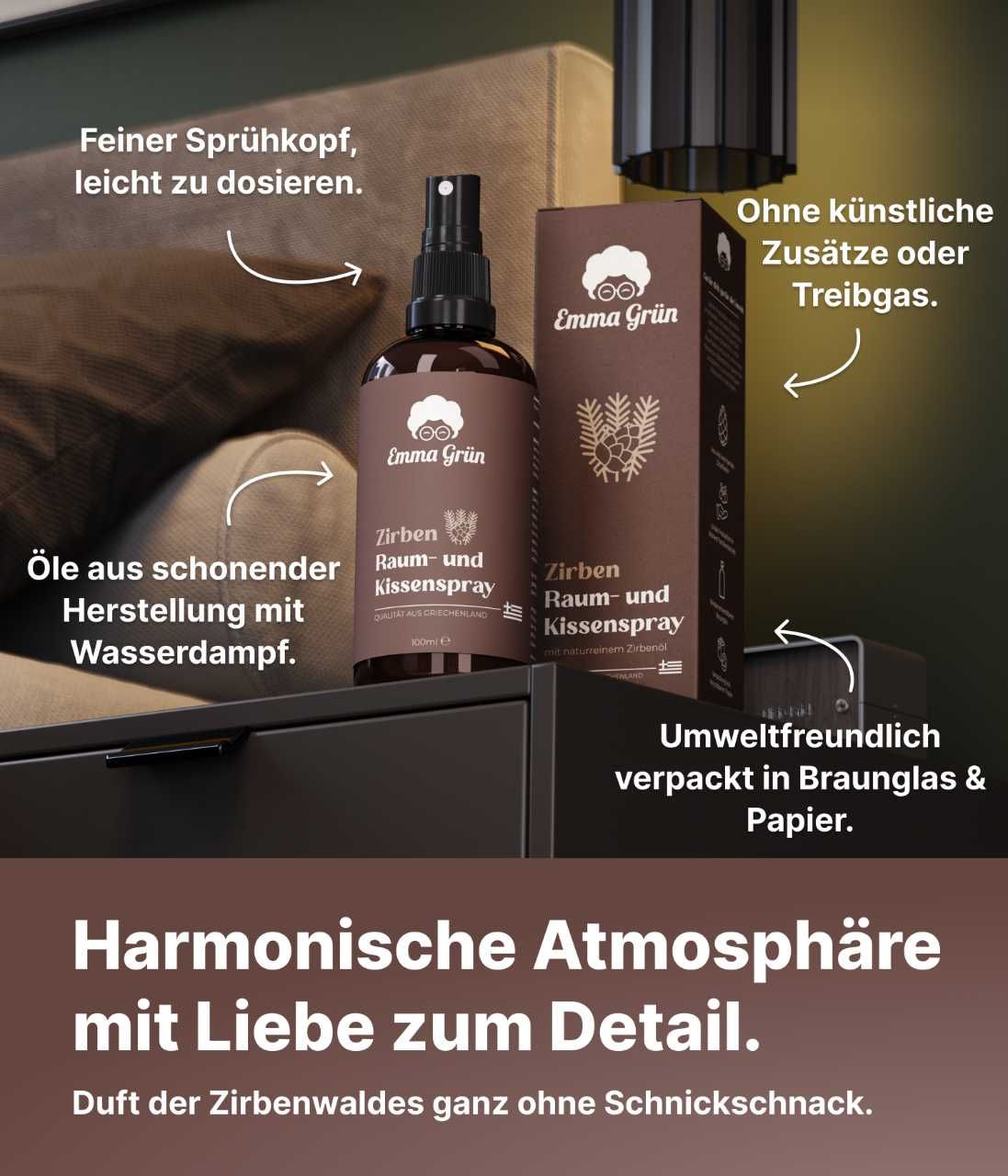 Emma Grün® Zirbe Raumspray & Kissenspray