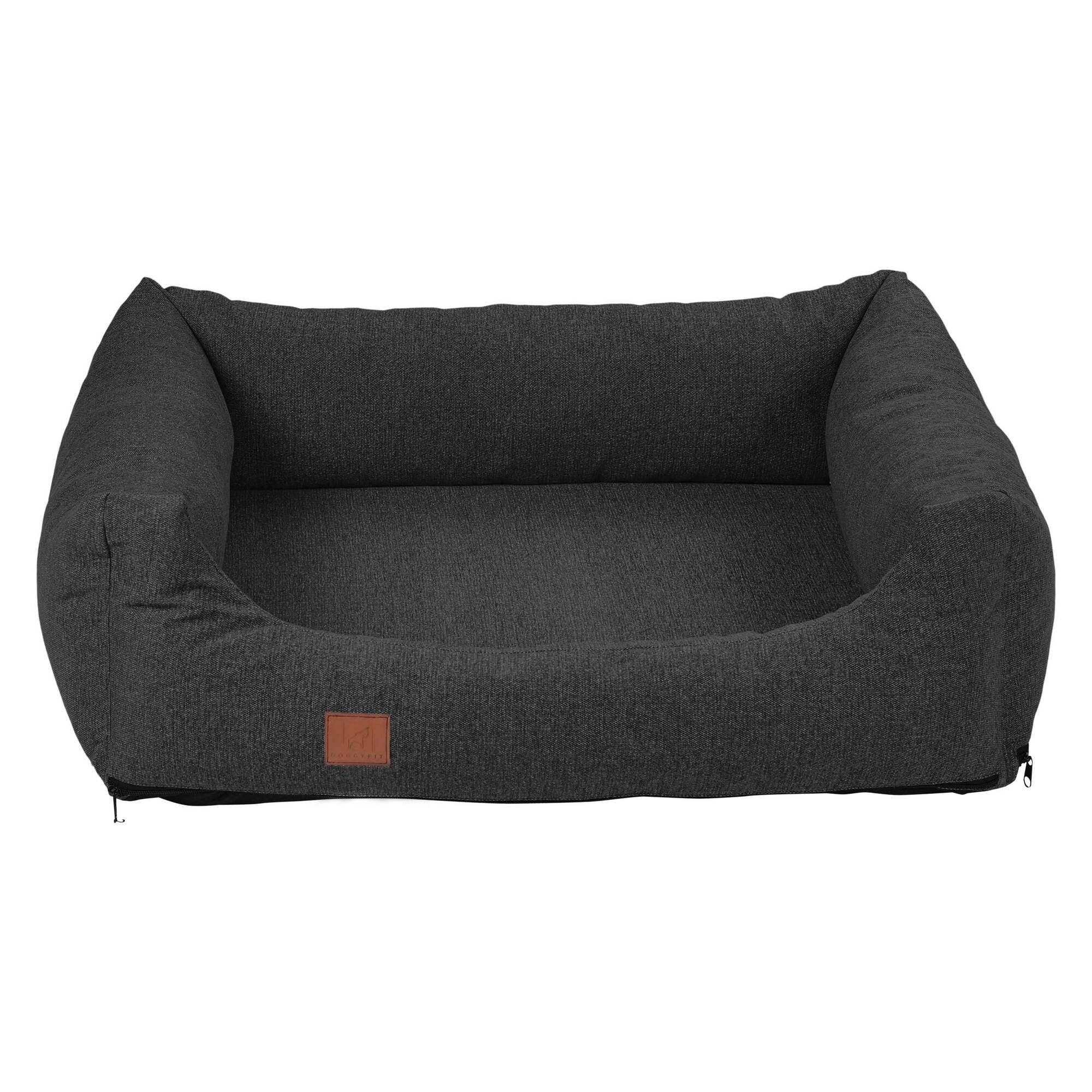 orthopädisches Hundebett "Tessa", Easy Clean-Webstoff, Farbe Dunkelgrau 120 x 90
