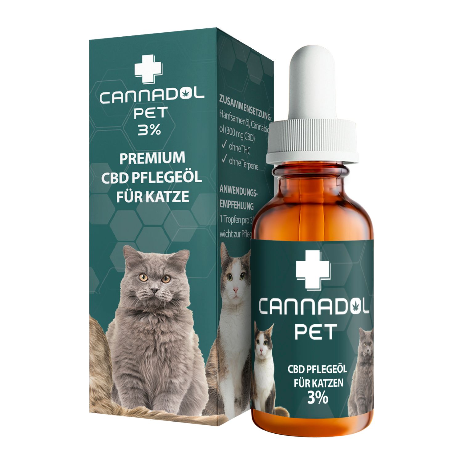 Cannadol Pet 3% Premium CBD Öl für Katzen 10 ml Pipetten