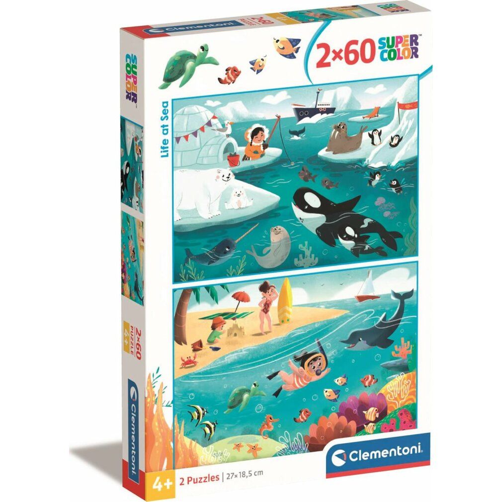 clementoni Sea Life Puzzle 2x60 Teile