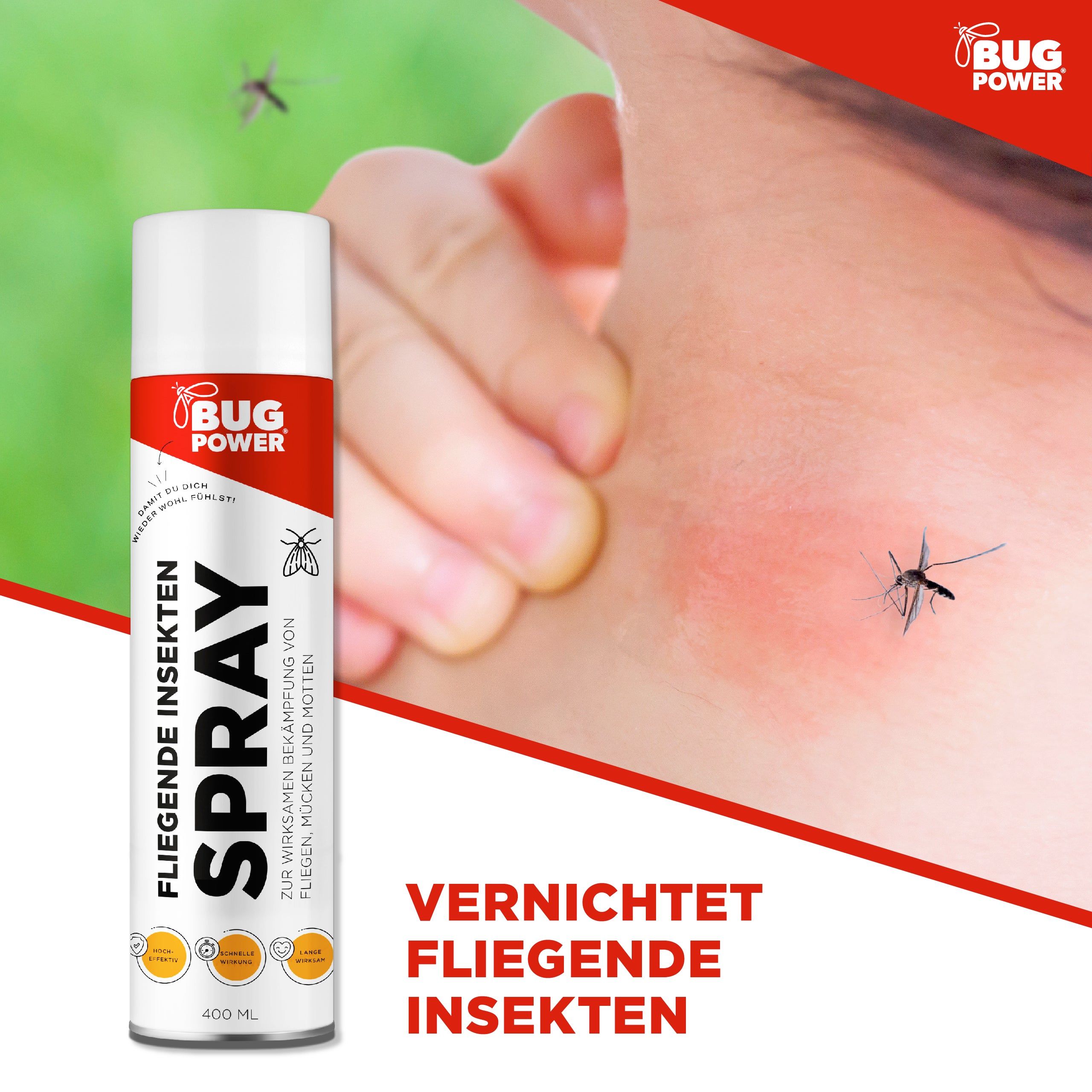 BugPower Spray gegen fliegende Insekten