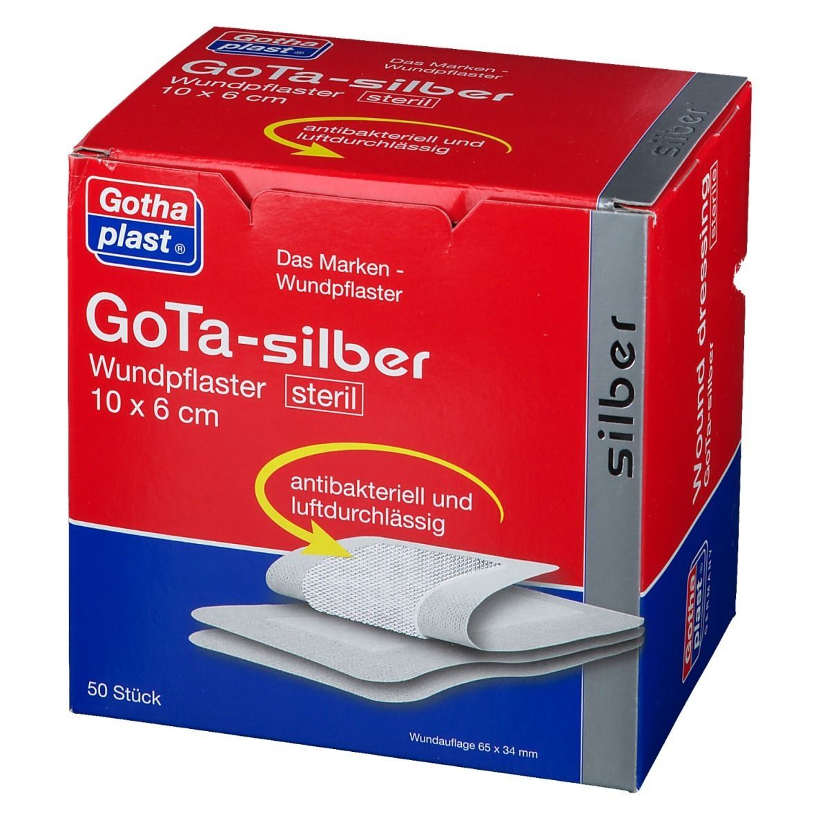 GoTa-silber Wundpflaster steril 10 cm x 6 cm