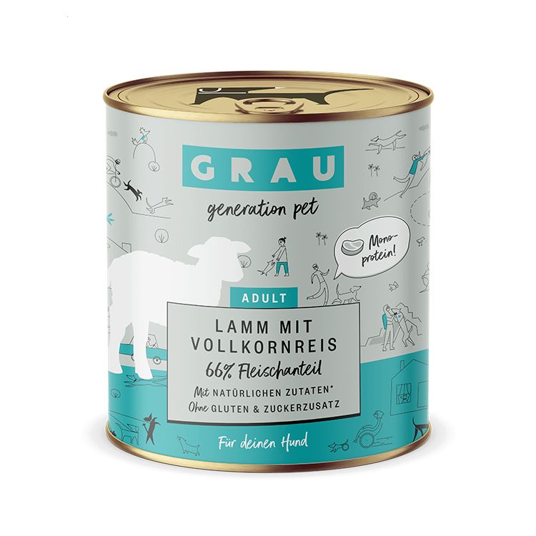 Grau Hund Lamm mit Vollkornreis 6x800 g Futter