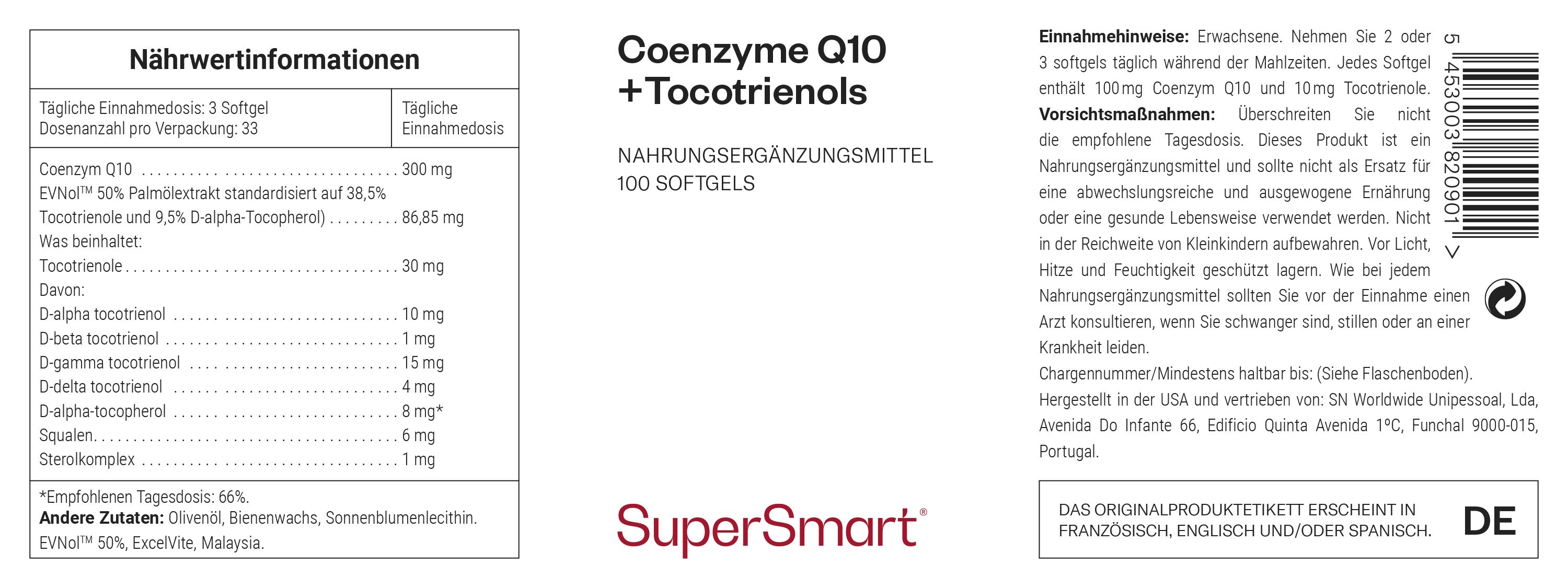 CoQ10 + Tocotrienole - SuperSmart
