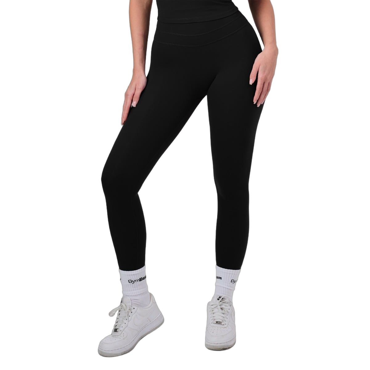 GymBeam Leggings Damen mit hoher Taille und ohne Frontnaht, Schwarz