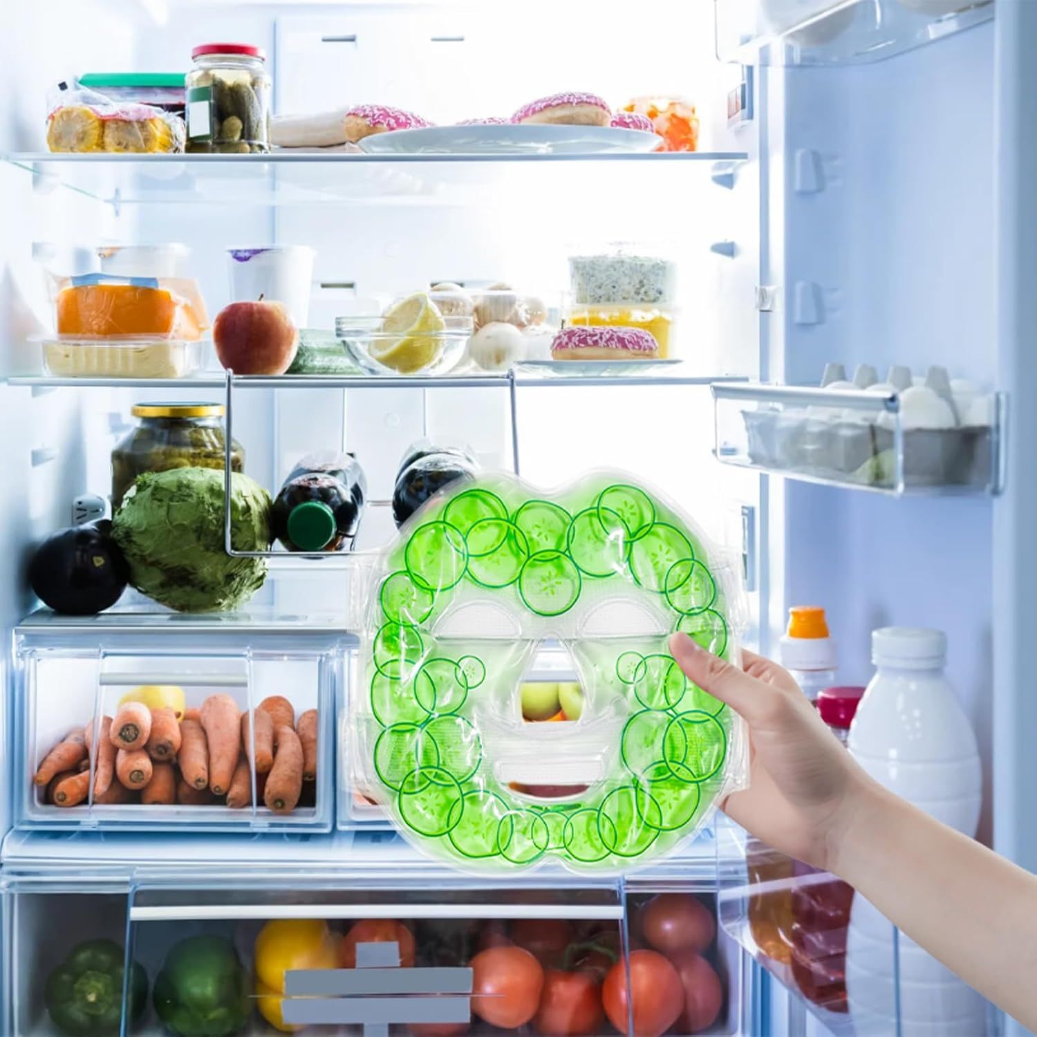 COOL-i Gel Gesichtsmaske,Kalt & Warmanwendung, wiederverwendbar, BPA frei