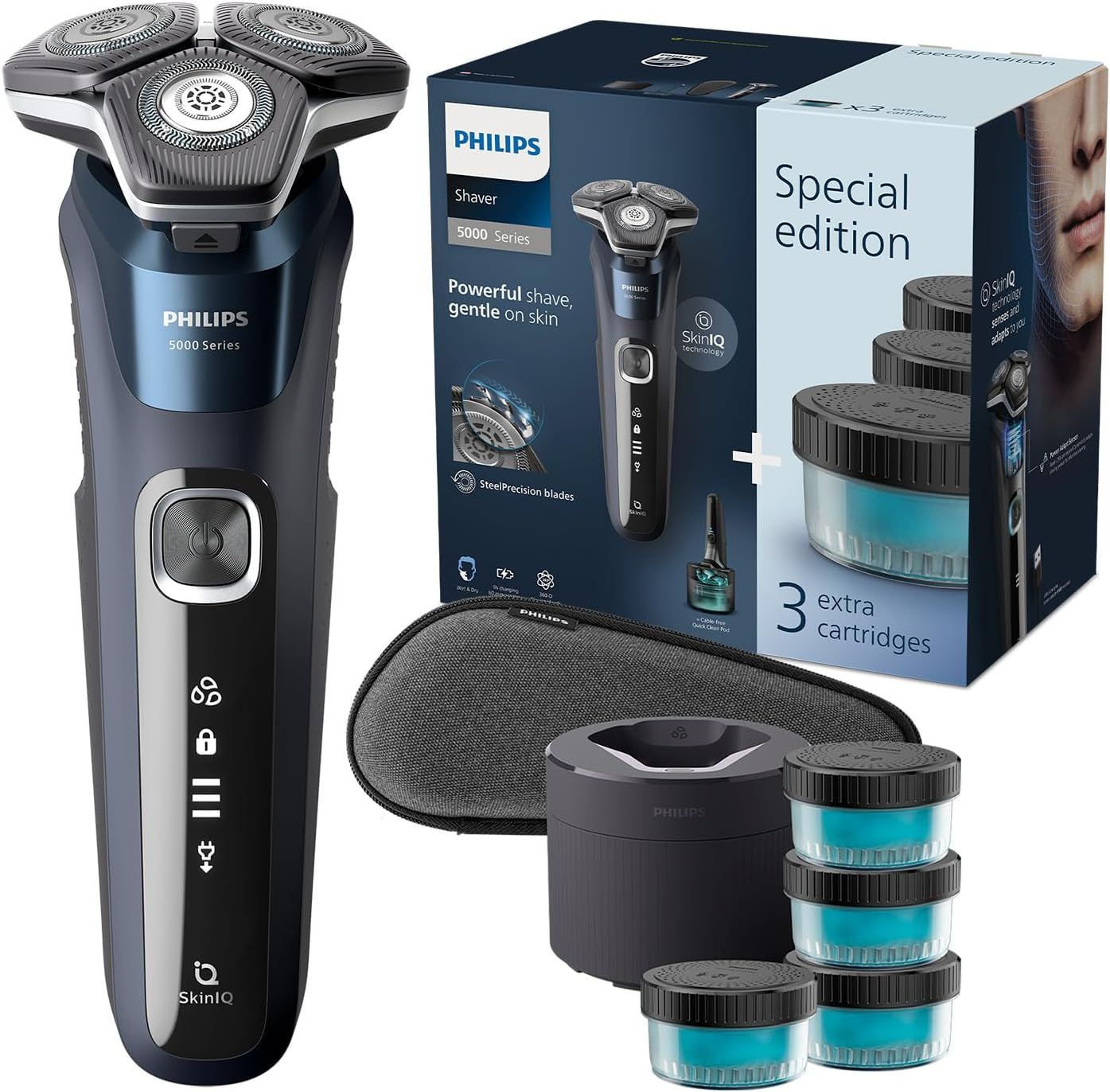 Philips Shaver Series 5000 - Rasoio elettrico a umido e a secco per uomo
