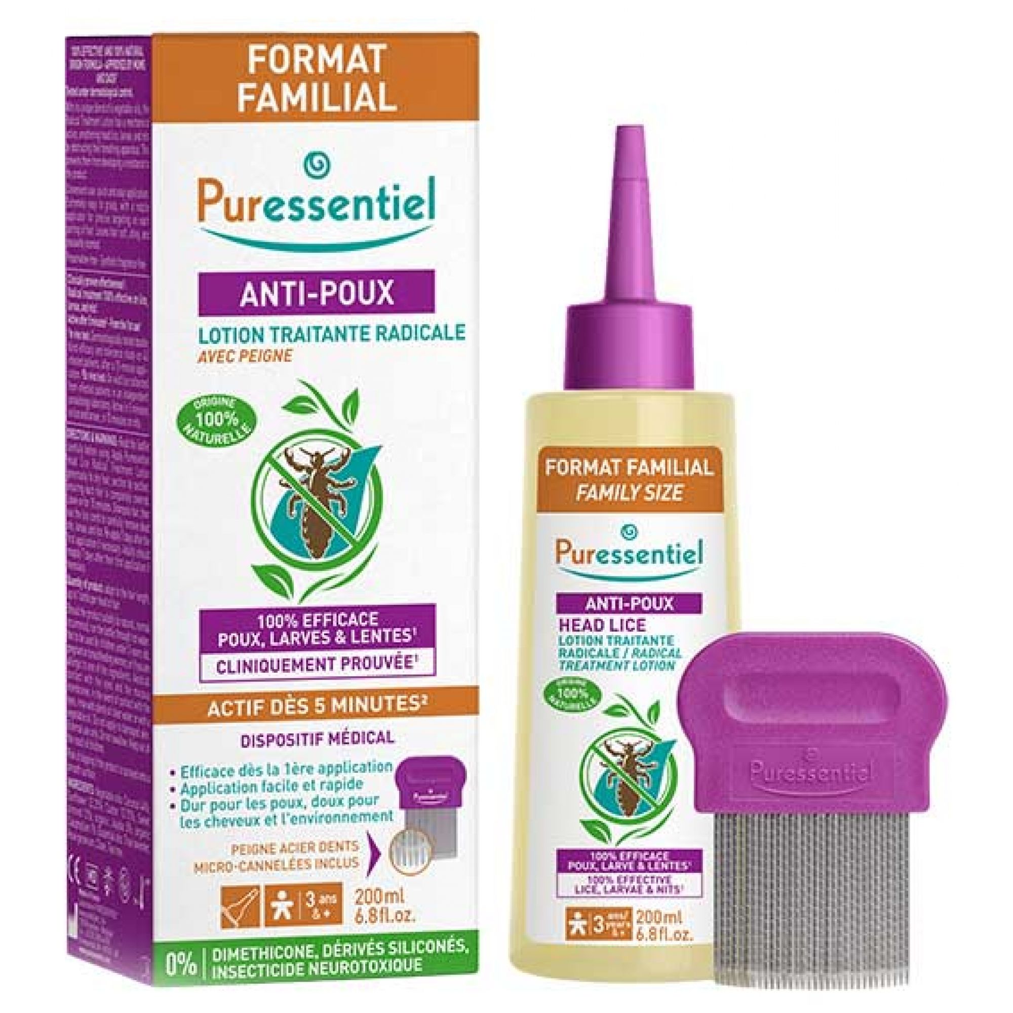 Puressentiel Anti-Läuse Lotion m.Kamm 6x6,5x19,5 cm