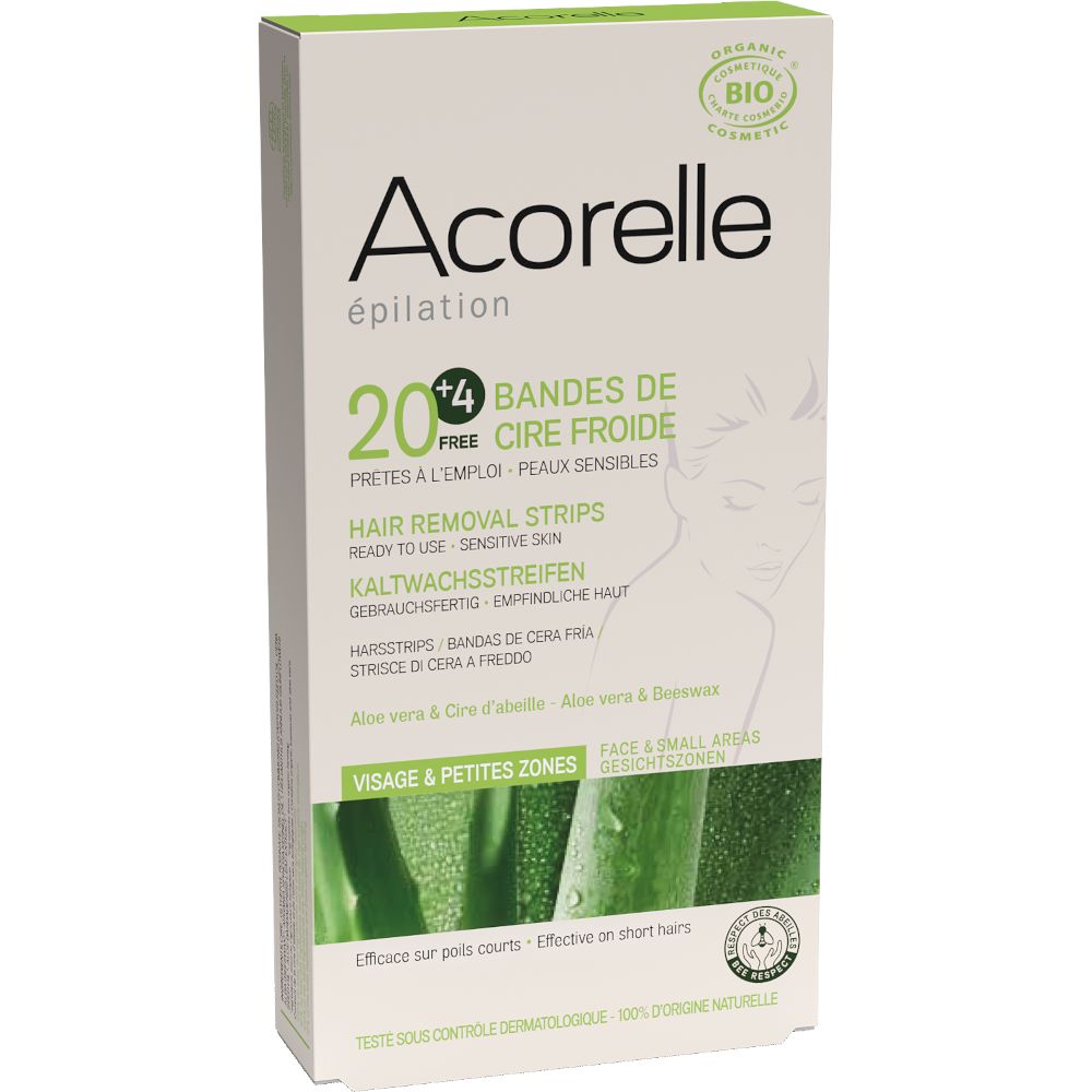 Acorelle Kaltwachsstreifen Gesicht 20 + 4 Streifen 14g
