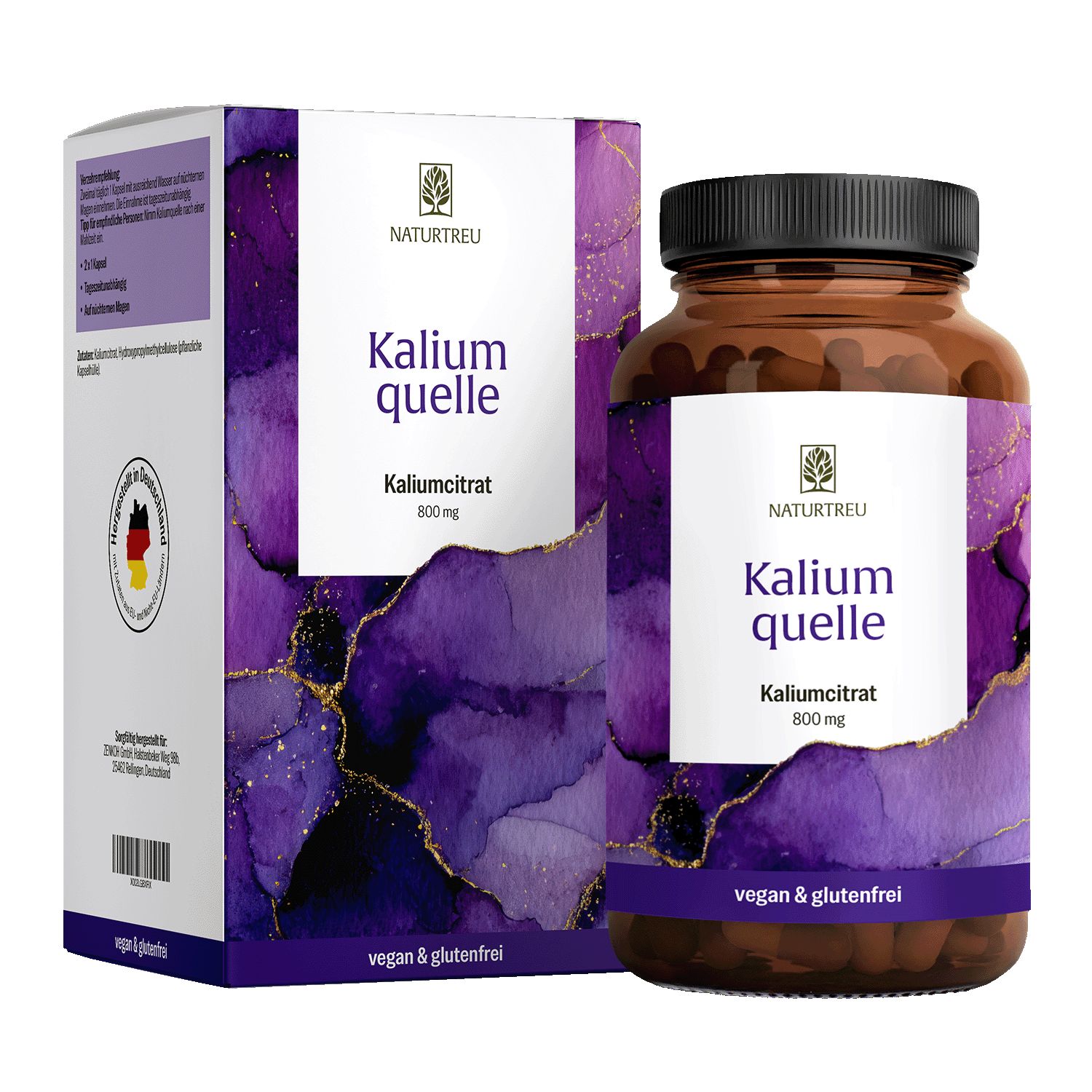 Kaliumcitrat 800 mg reines Kalium Kaliumquelle 240 vegane Kapseln Naturtreu® 295 g
